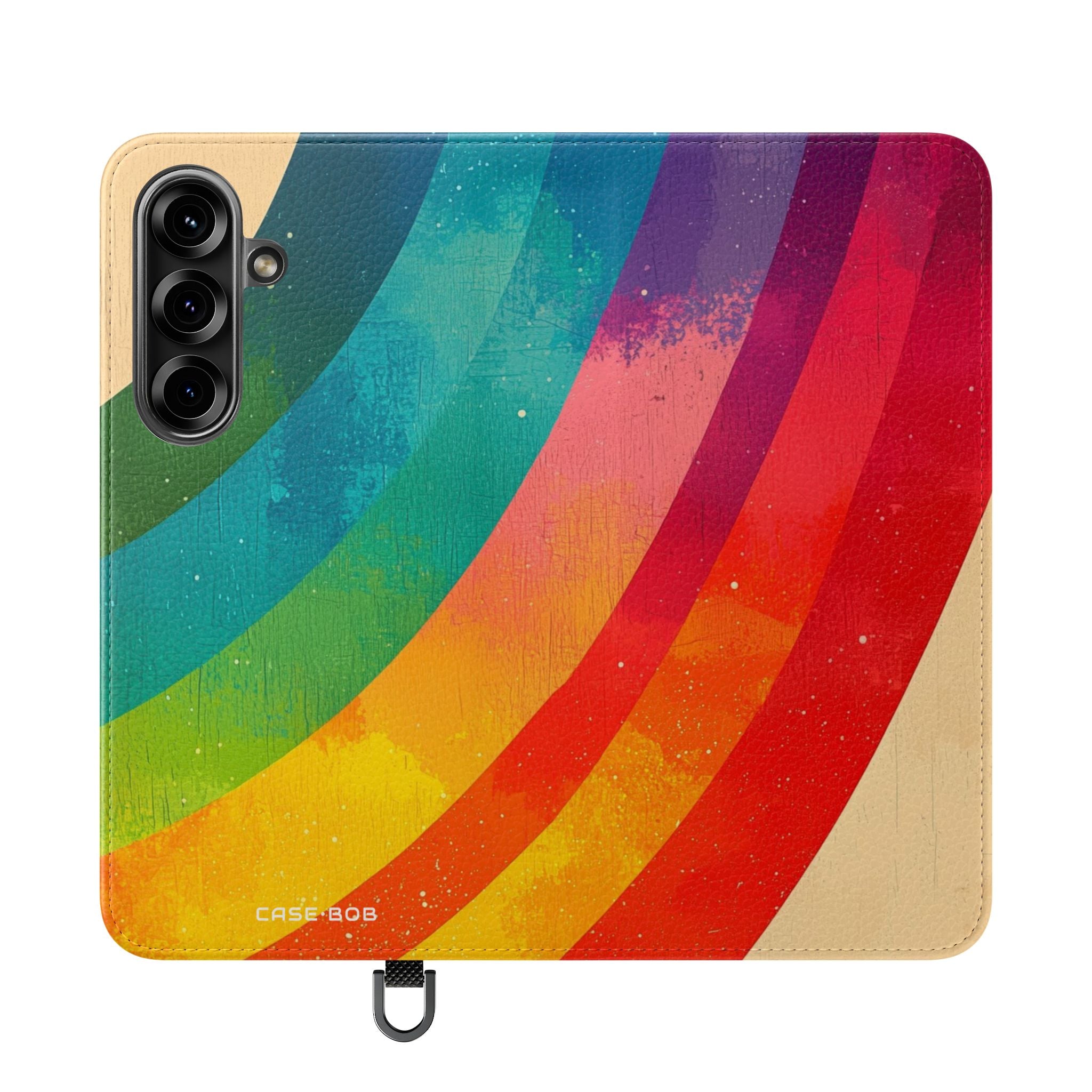 Gebogen Regenboog Bries - Samsung S25 Case - Portemonnee