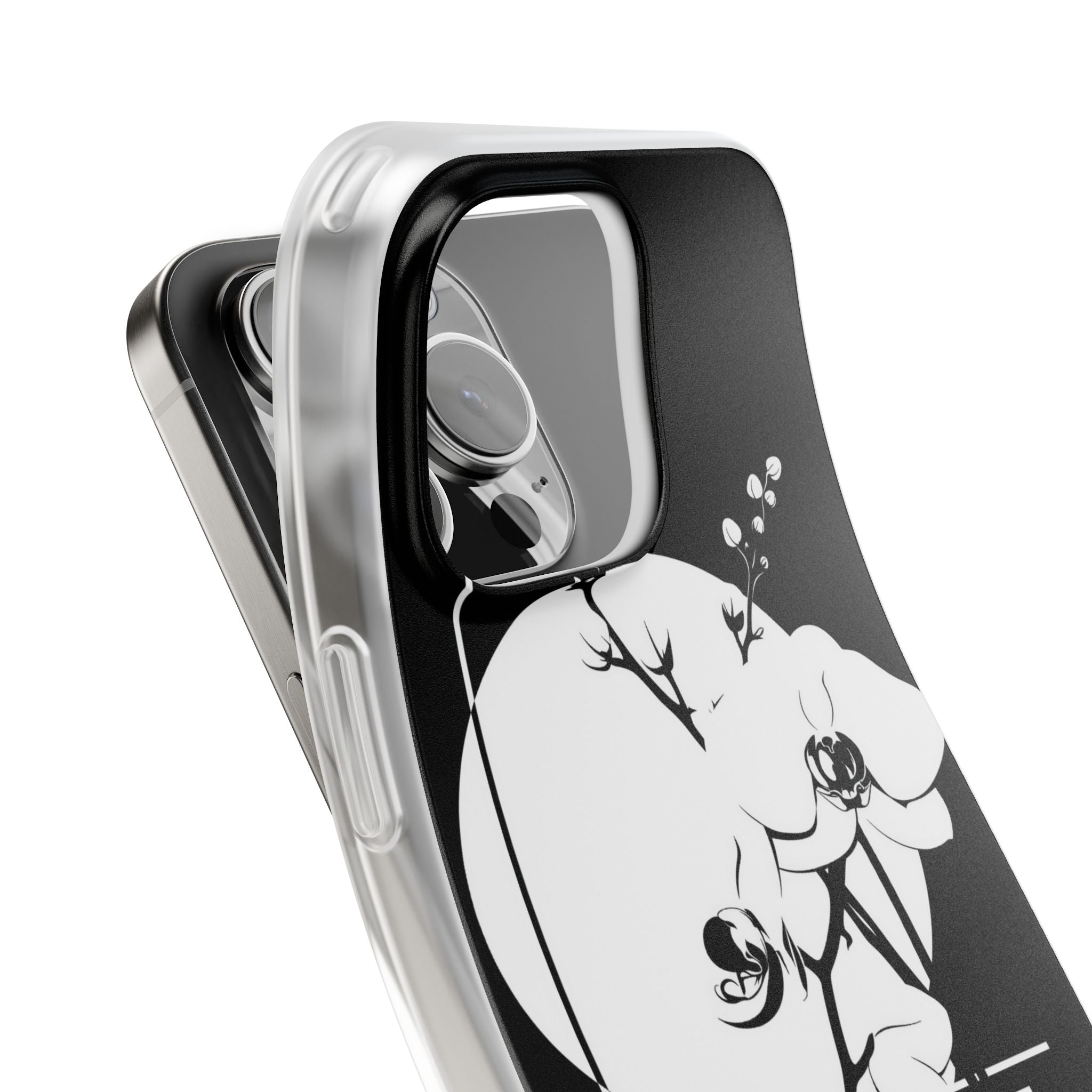 Black Lite Phone Case for iPhone - Lunar Orchid Grid