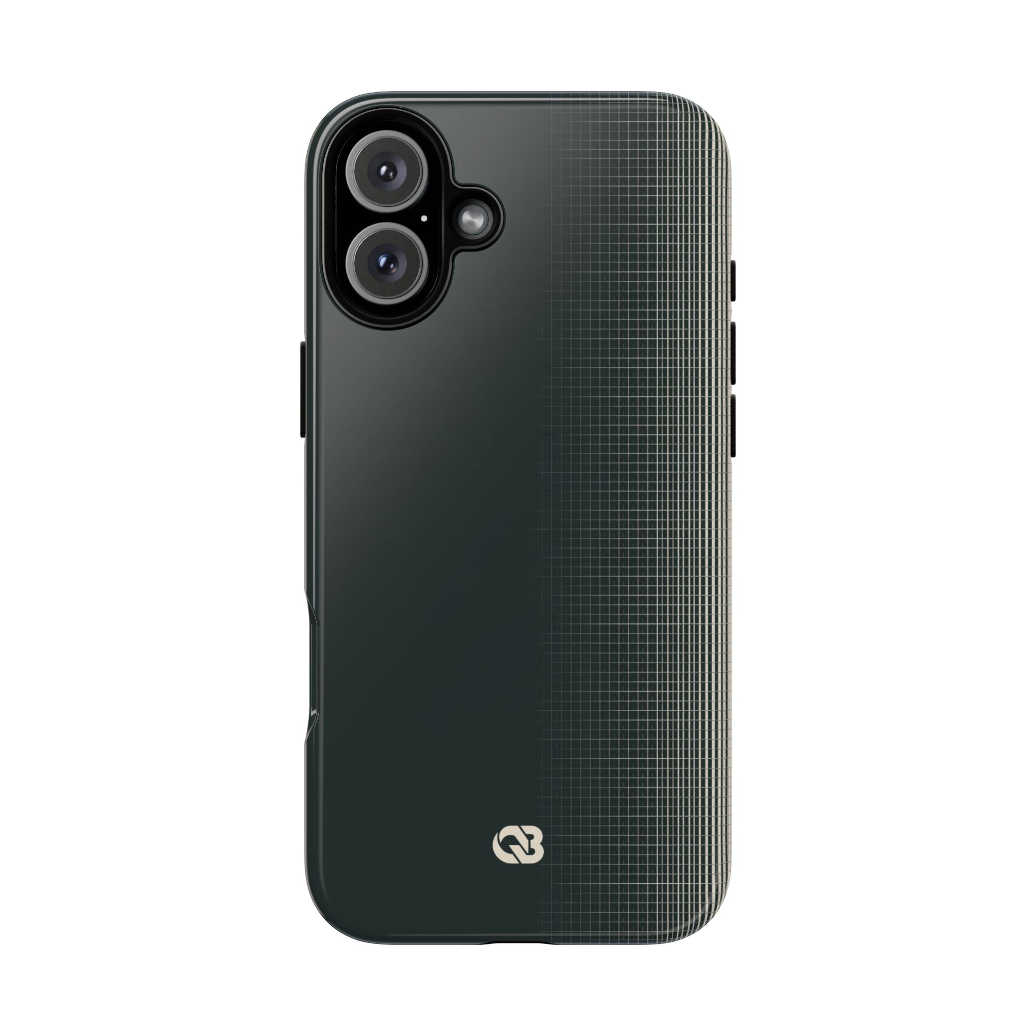 Grey Tough Phone Case for iPhone - Charcoal Tech Grid