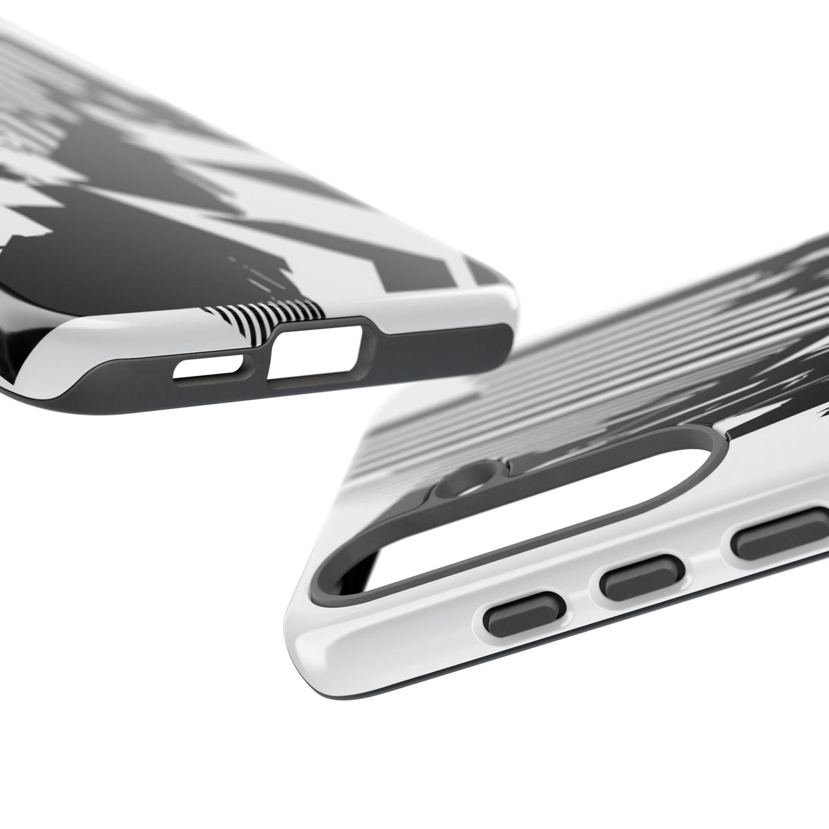 White Tough Phone Case for Samsung - Shattered Vector Spire