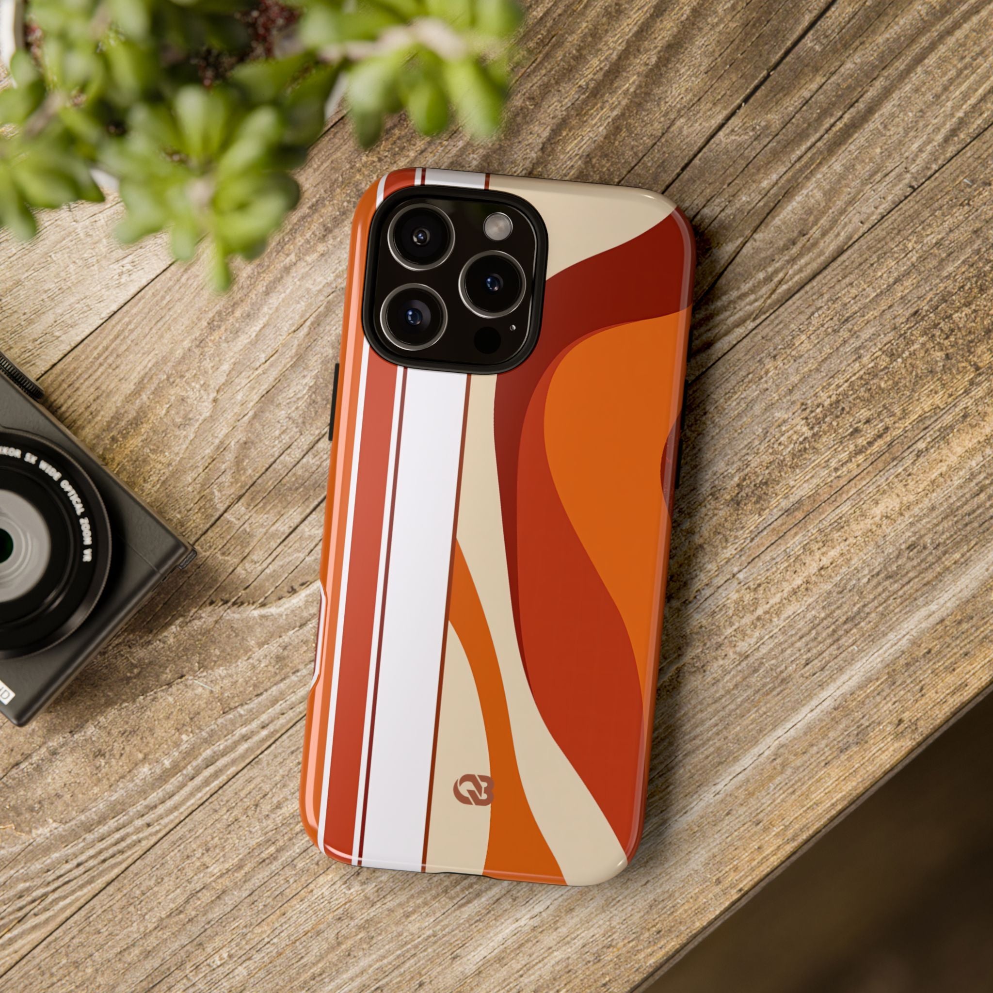 Orange Tough Phone Case for iPhone - Terracotta Metro Line
