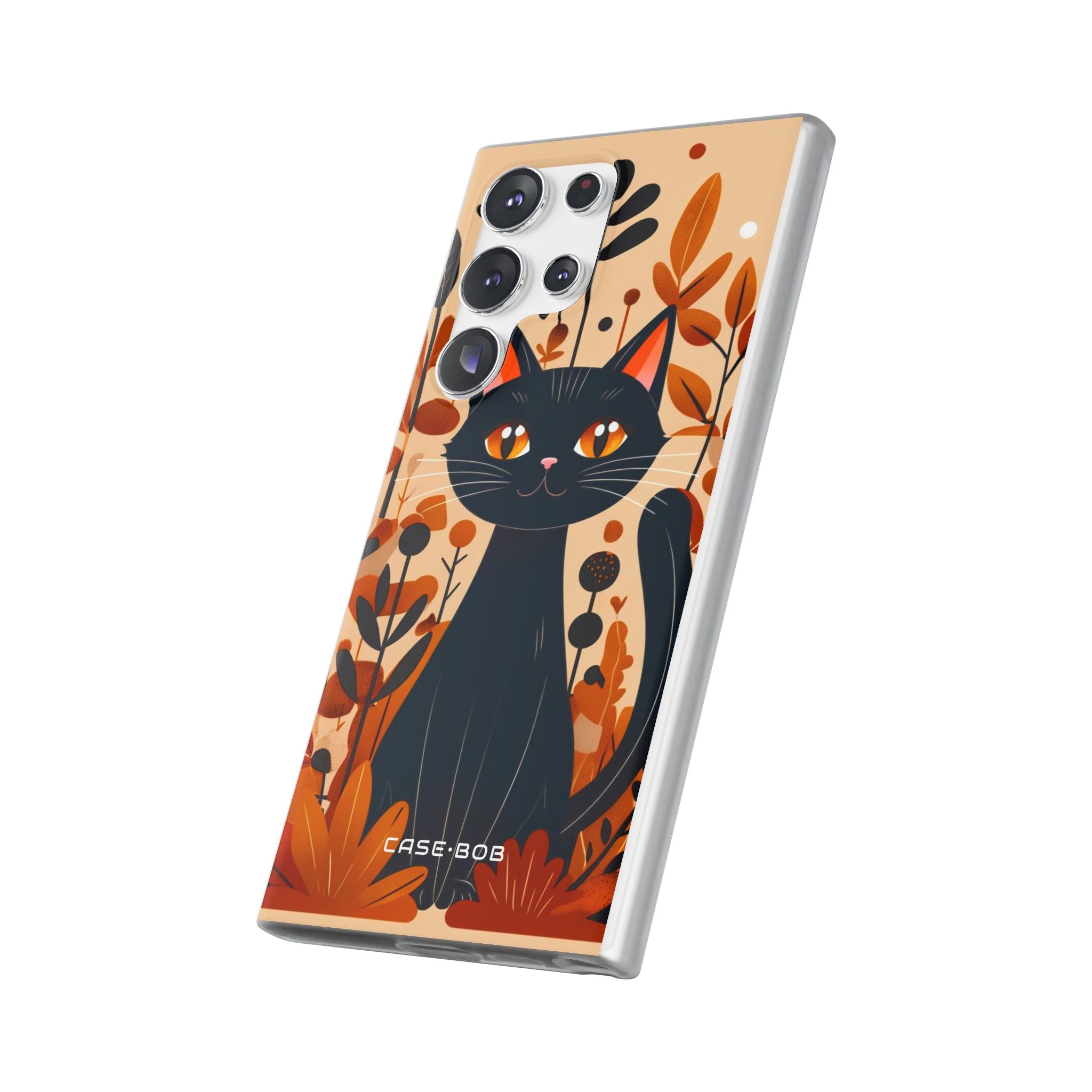 Black Cat Glow Samsung S23 Ultra Case - Soft