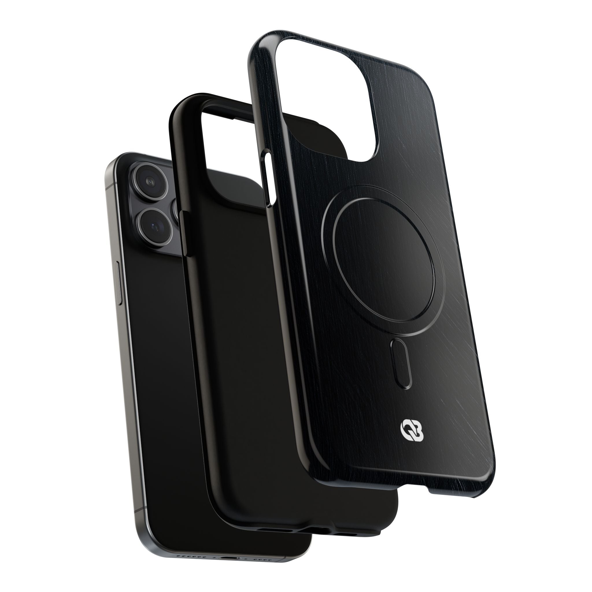 Black Tough 2.0 Magsafe Phone Case for iPhone - Midnight Brushed Grain