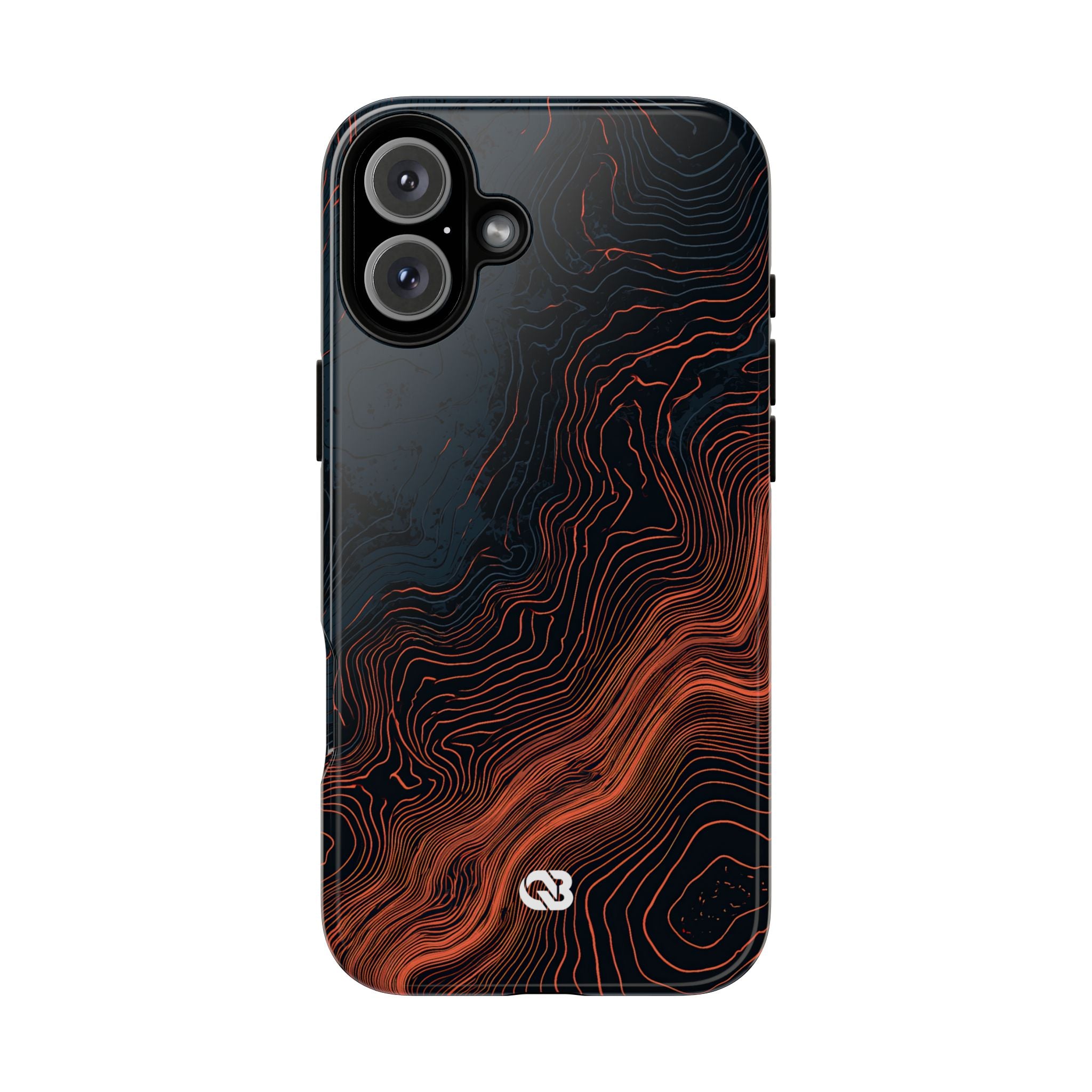 Black Tough Phone Case for iPhone - Volcanic Basalt Map