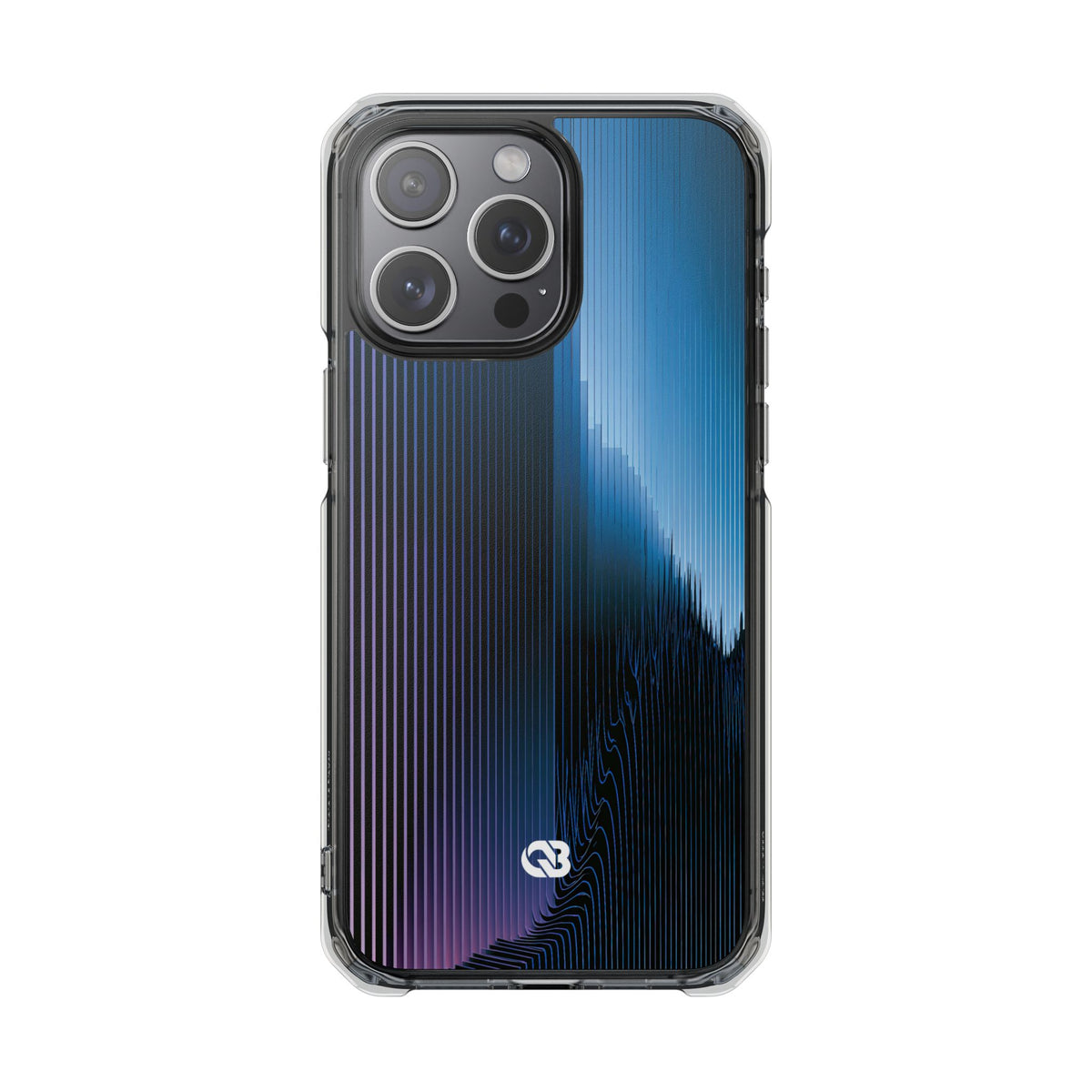 Blue Impact MagSafe Phone Case for iPhone - Indigo Distortion Wave