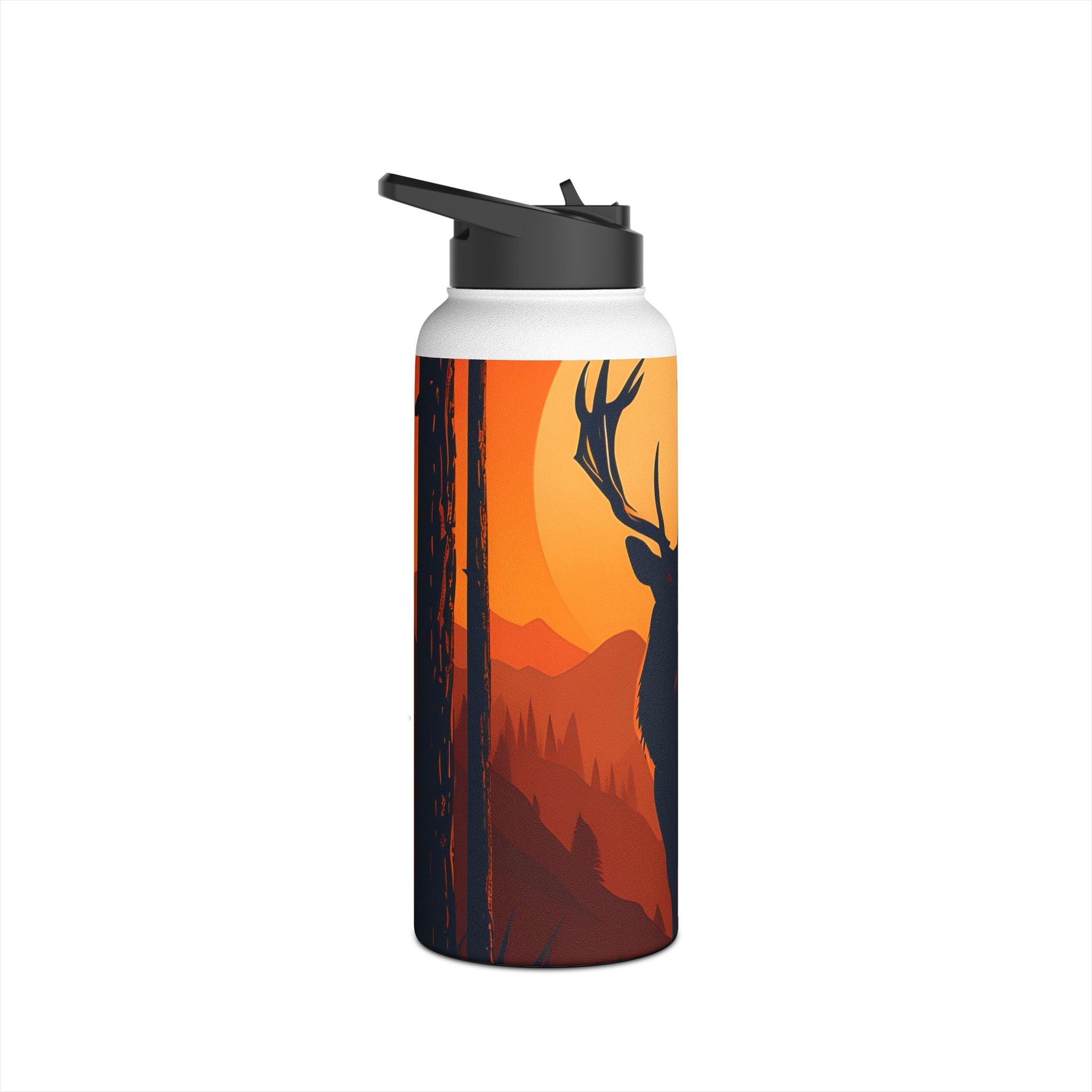 Stag Sunset - Stainless Steel Water Bottle