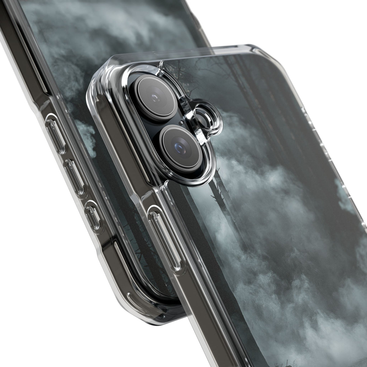 Shadowed Pine Mist · Clear Impact Magnetic Phone Case for iPhone · Black