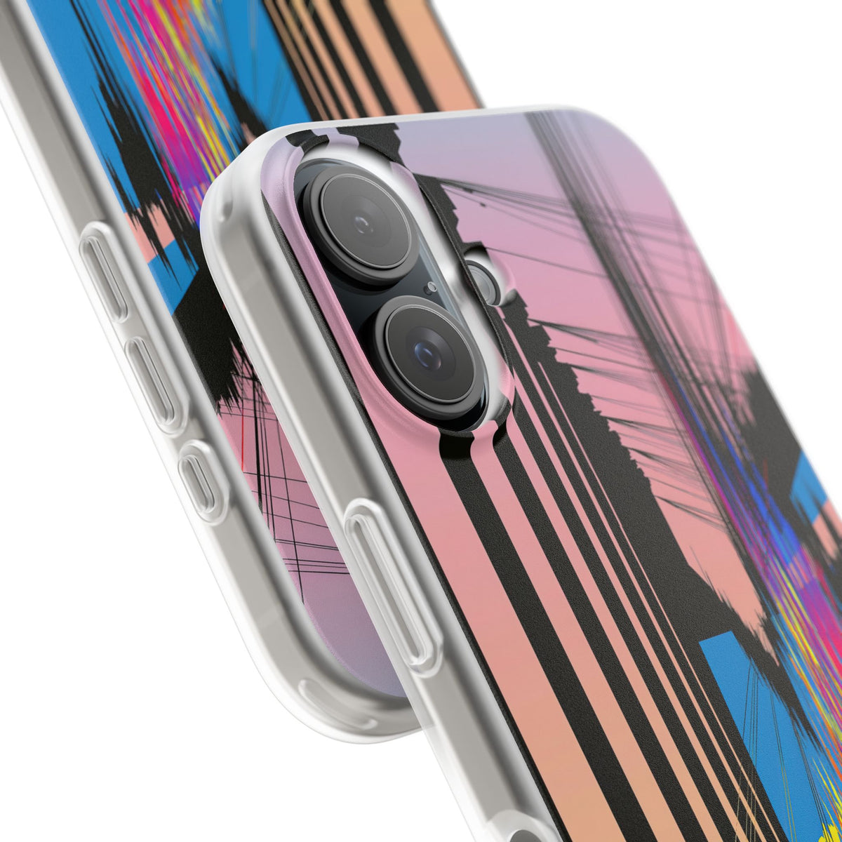 Blue Lite Phone Case for iPhone - Fractured Data Skyline