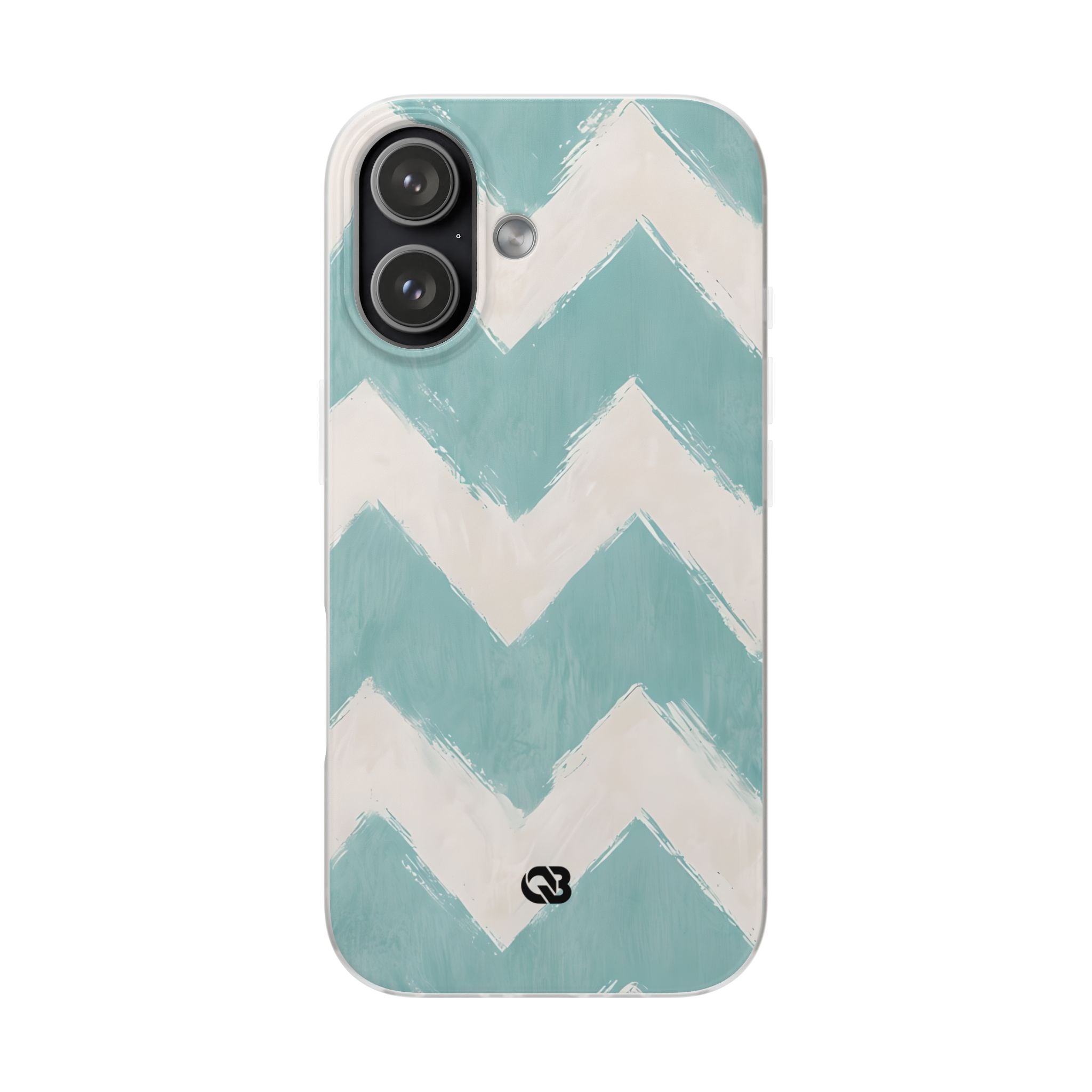 Teal Painted Chevron · Soft Phone Case for iPhone