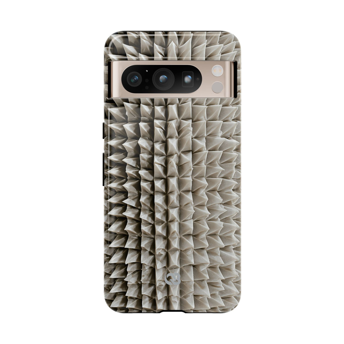 Beige Tough Phone Case for Google Pixel - Bone Spiked Grid