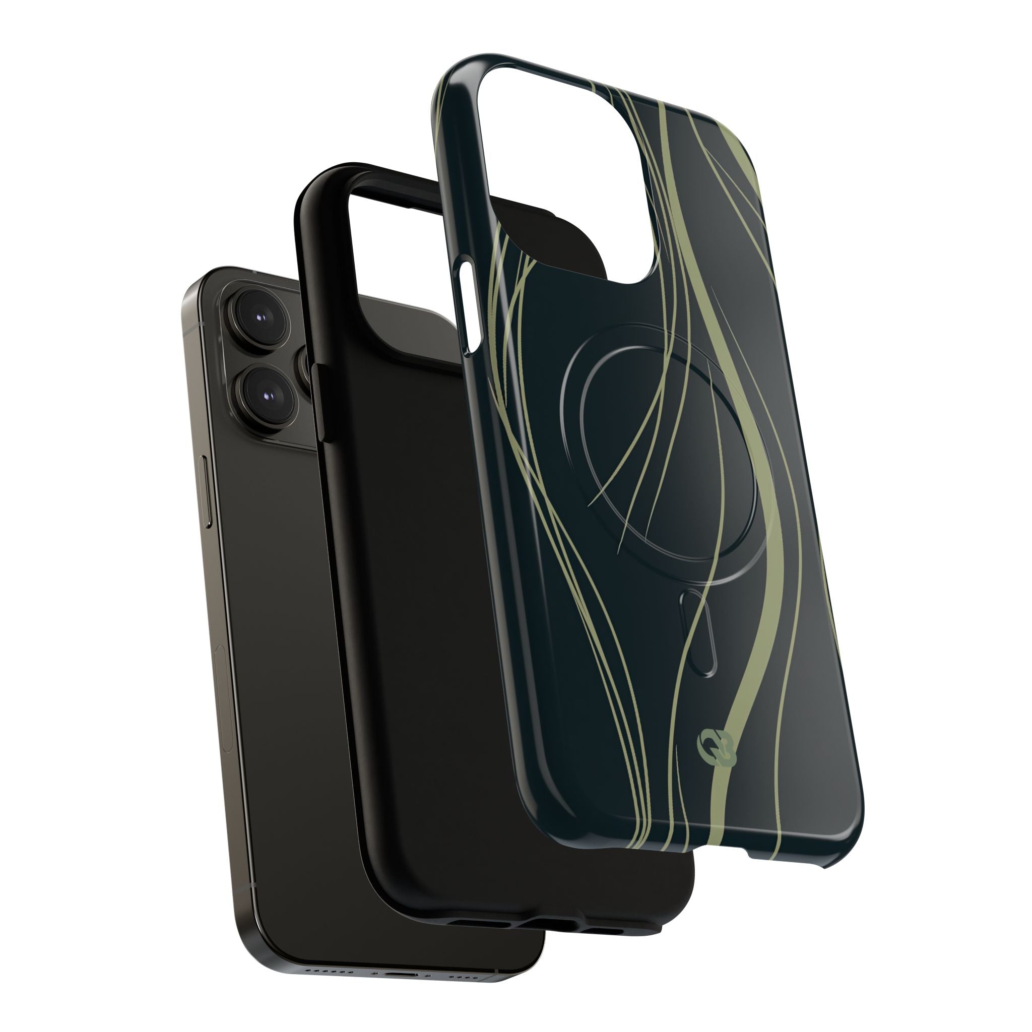 Green Tough 2.0 Magsafe Phone Case for iPhone - Obsidian Sage Flow
