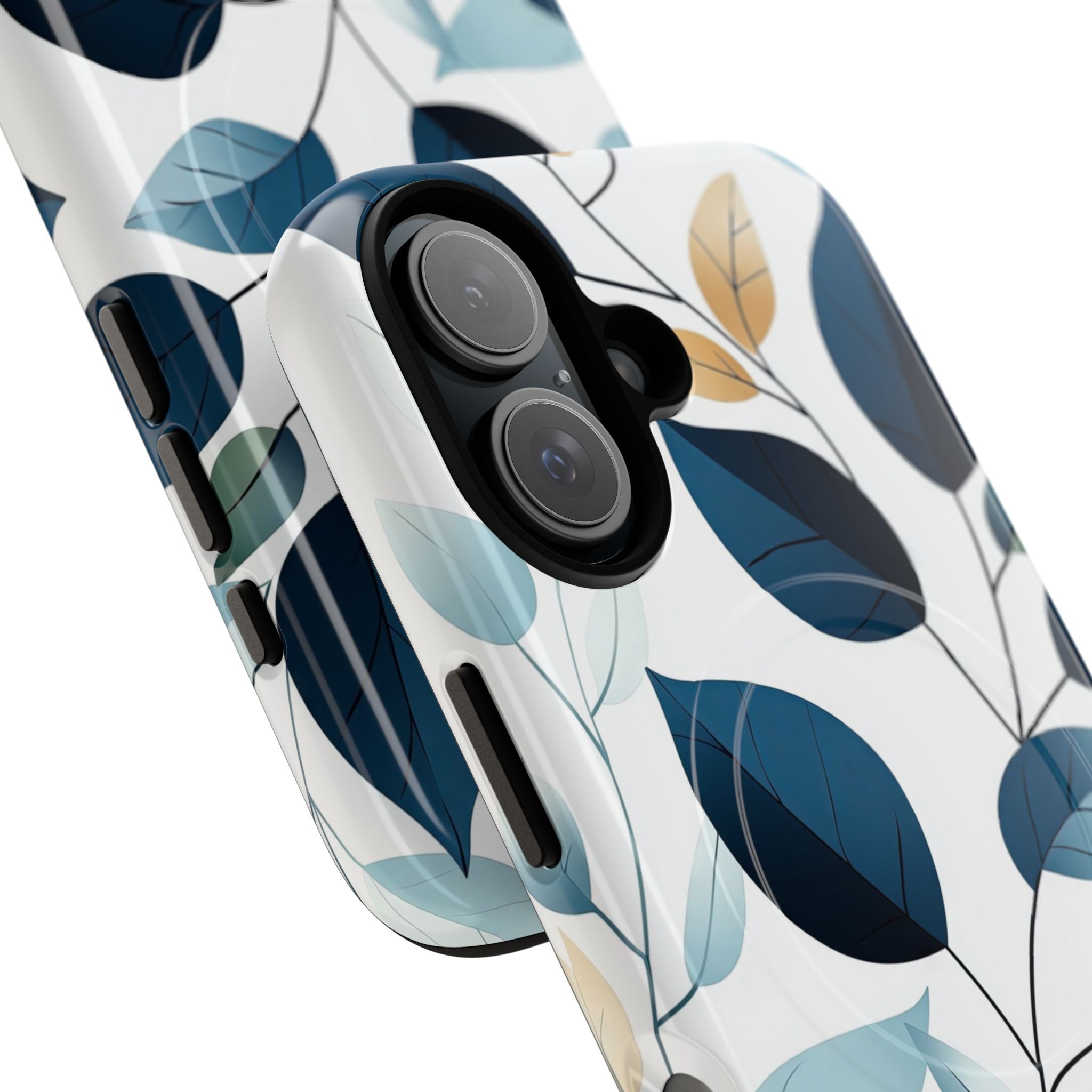 Navy Blattadern iPhone 16 Case - Tough+