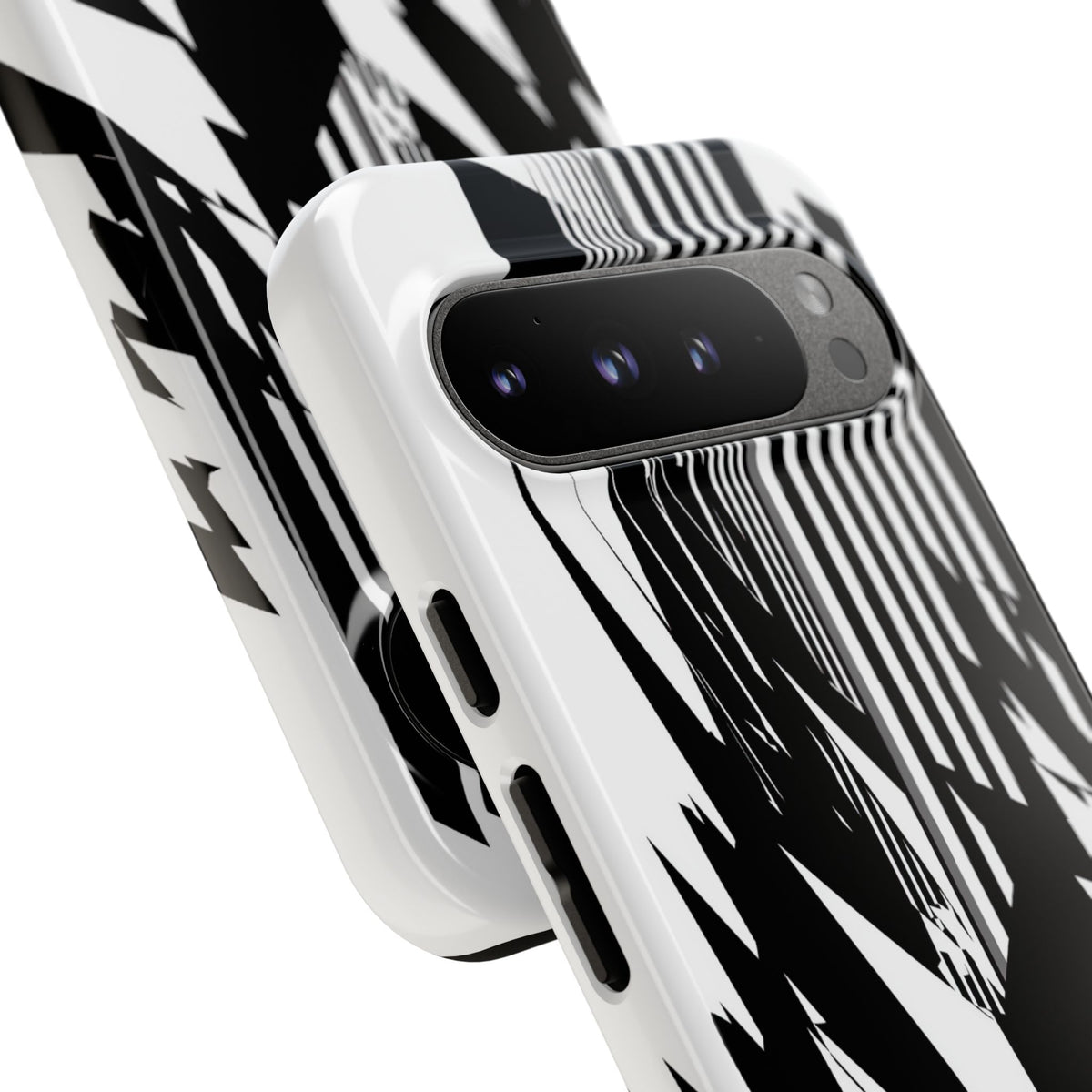White Tough Phone Case for Google Pixel - Shattered Vector Spire