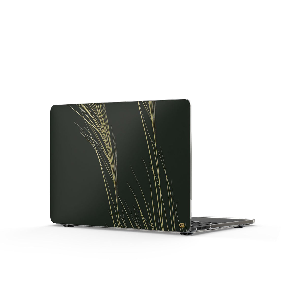 Golden Whispering Reeds · Clear Hard Case for MacBook · Green