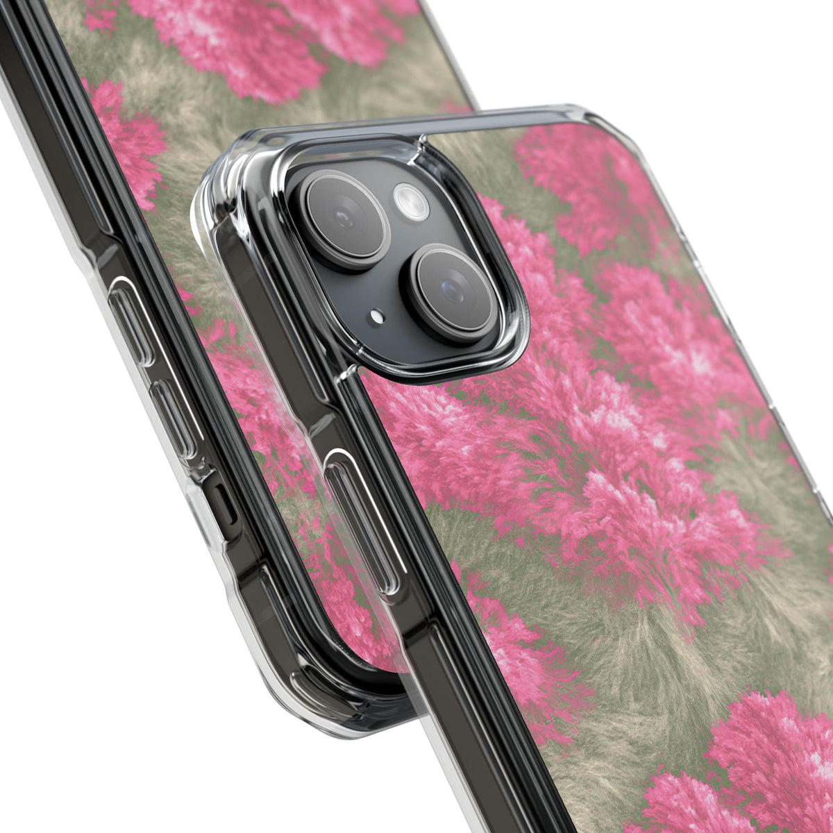 Digital Blossom · Clear Impact Magnetic Phone Case for iPhone · Pink