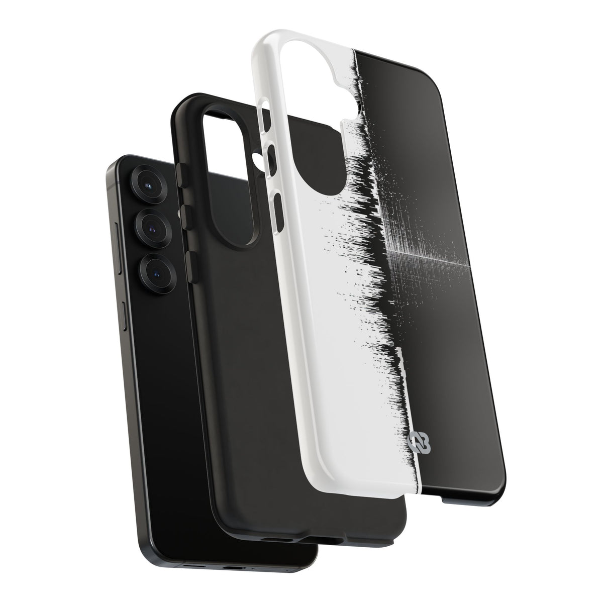 Black Tough Phone Case for Samsung - Static Signal Split