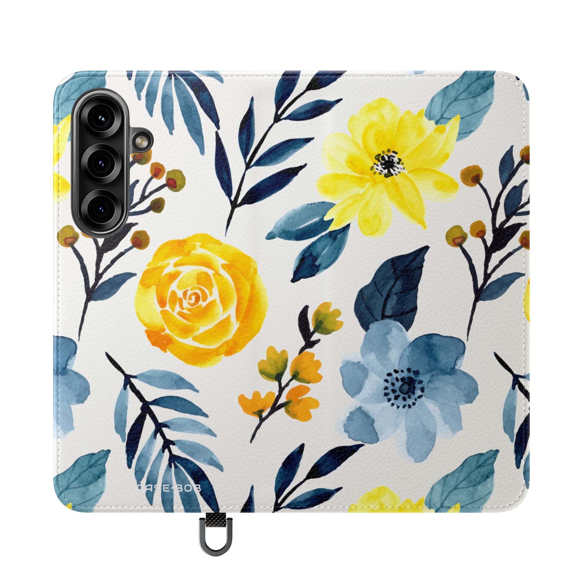 Geel Blauw Bloesems - Samsung S25 Case - Portemonnee