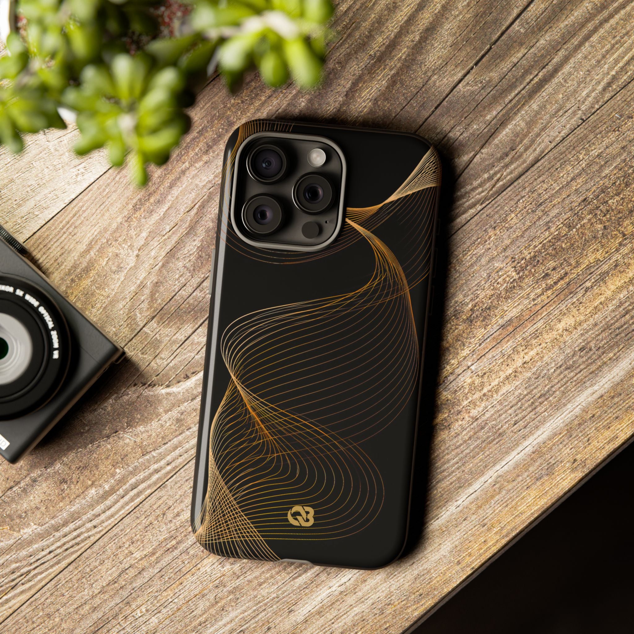 Gold Tough Phone Case for iPhone - Burnished Bronze Helix