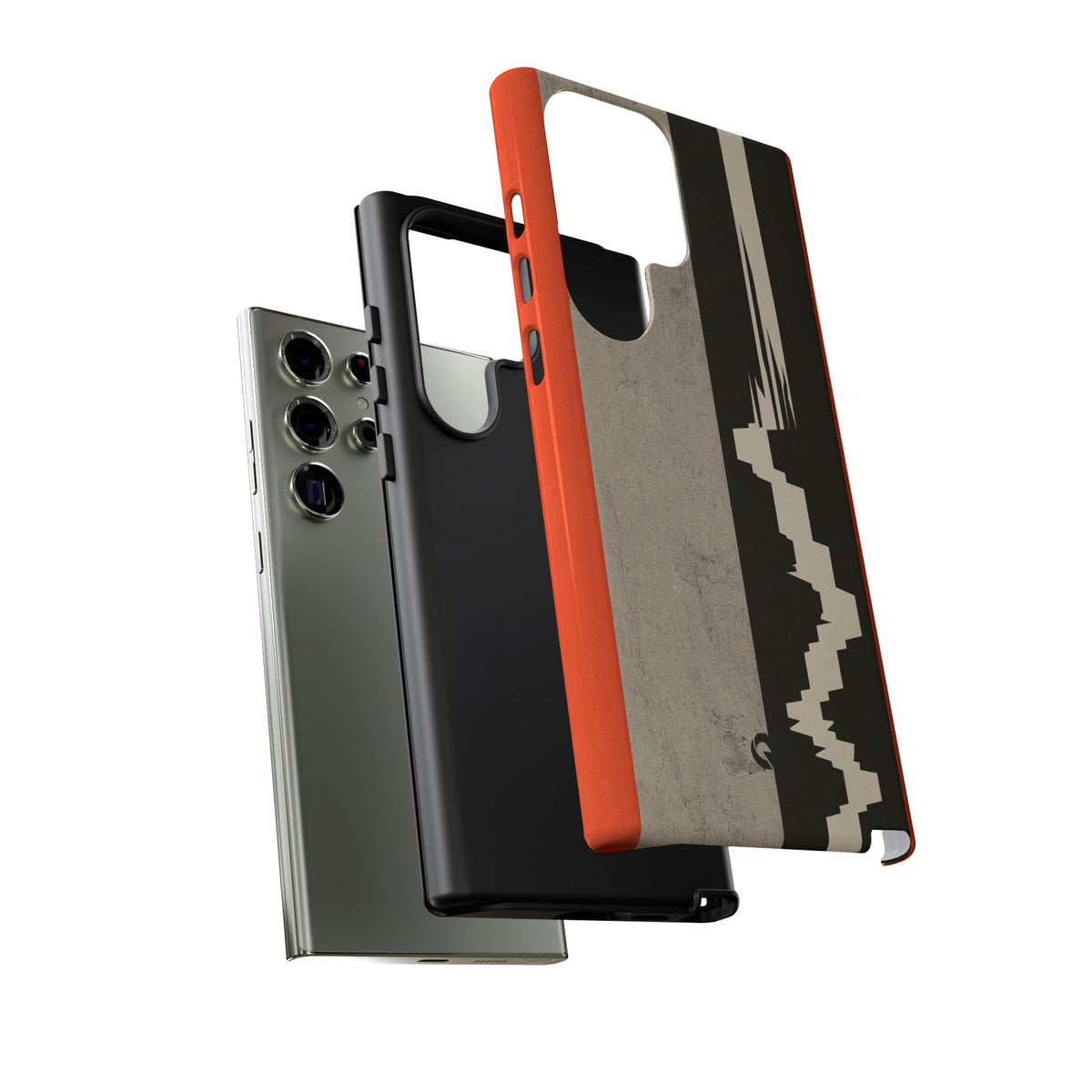 Orange Tough Phone Case for Samsung - Orange Monolith Rift