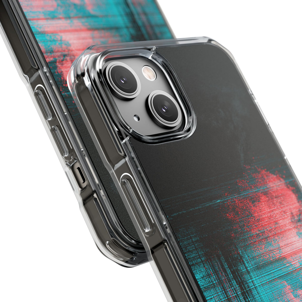 Digital Signal Drift · Clear Impact Magnetic Phone Case for iPhone · Black