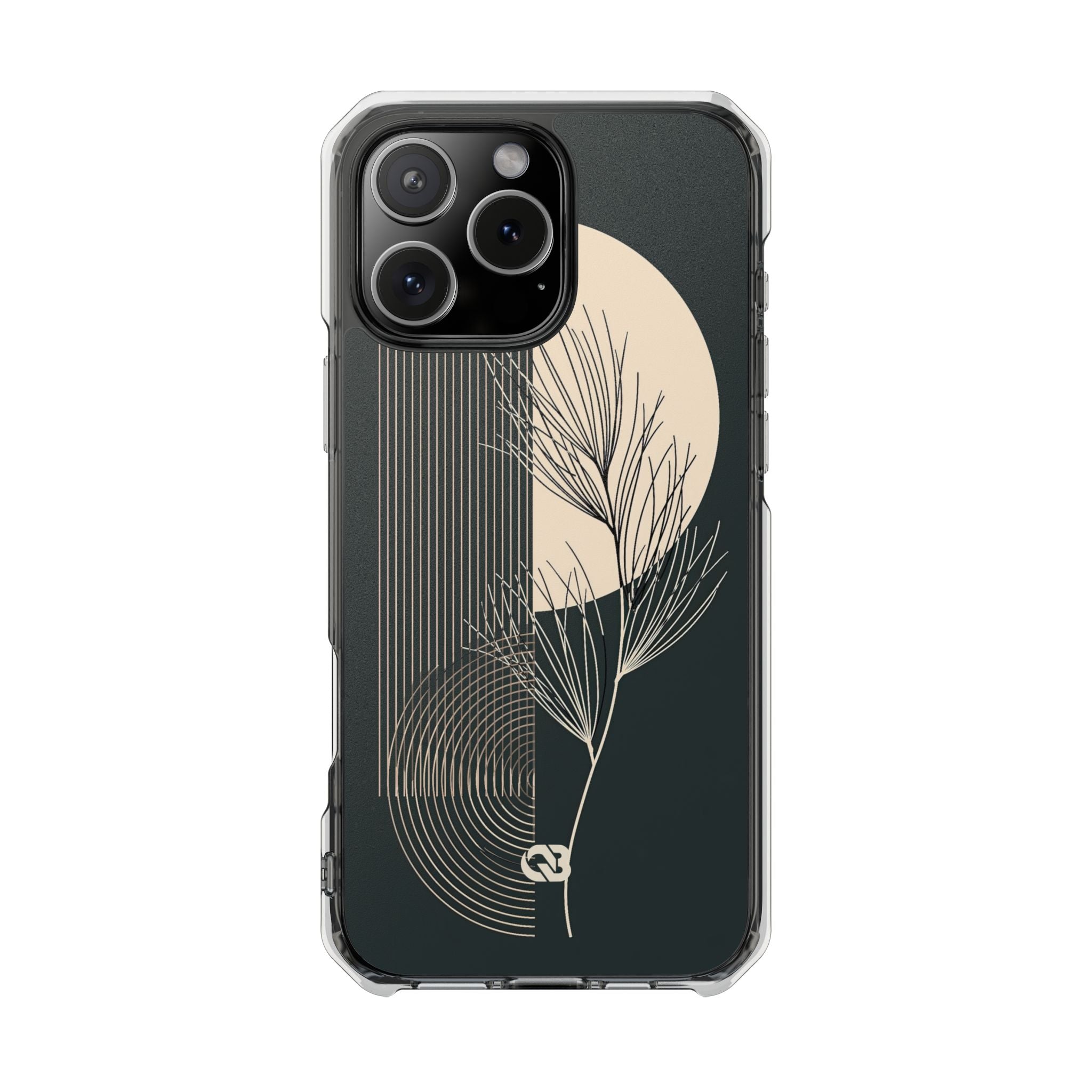 Black Impact MagSafe Phone Case for iPhone - Obsidian Sand Willow