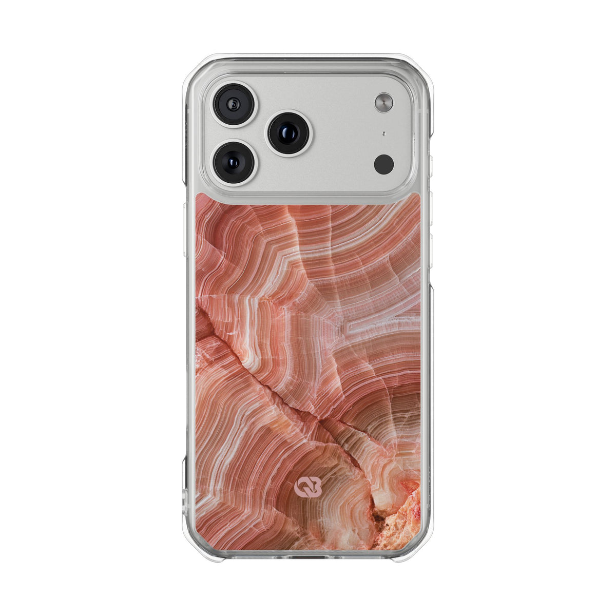 Blushing Rose Strata · Clear Impact Magnetic Phone Case for iPhone · Pink