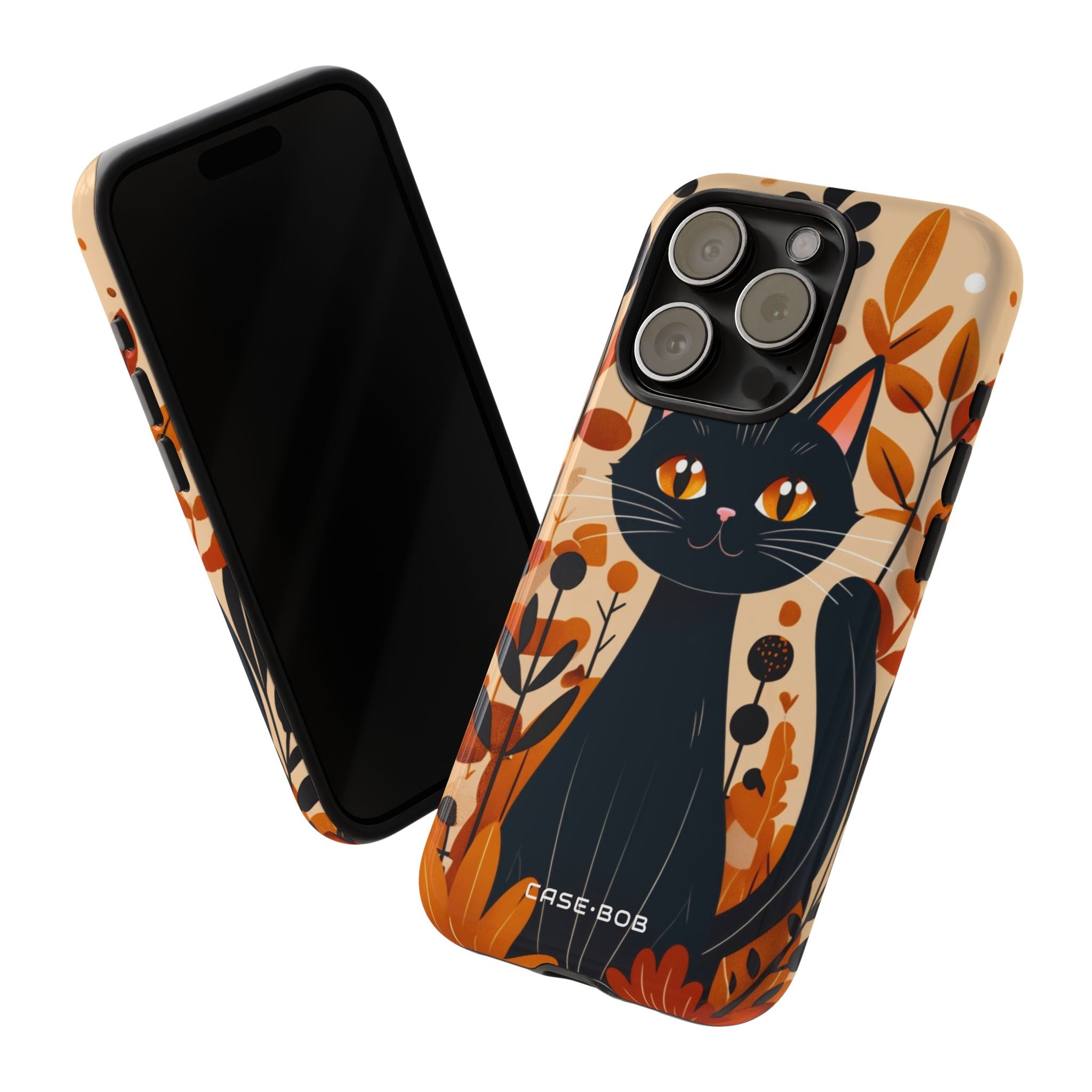 Black Cat Glow iPhone 15 Pro Case - Tough