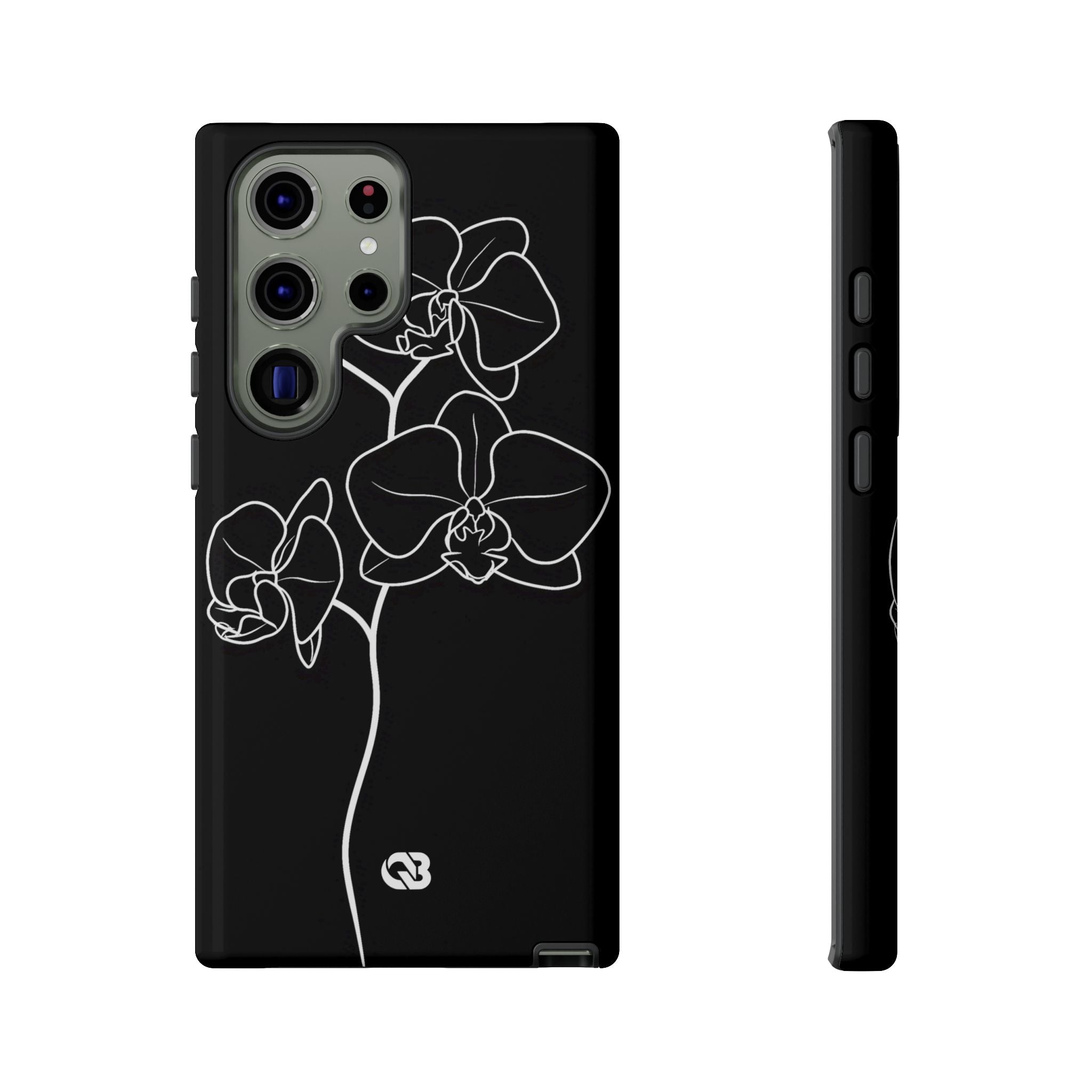Black Tough Phone Case for Samsung - Noir Alabaster Orchid