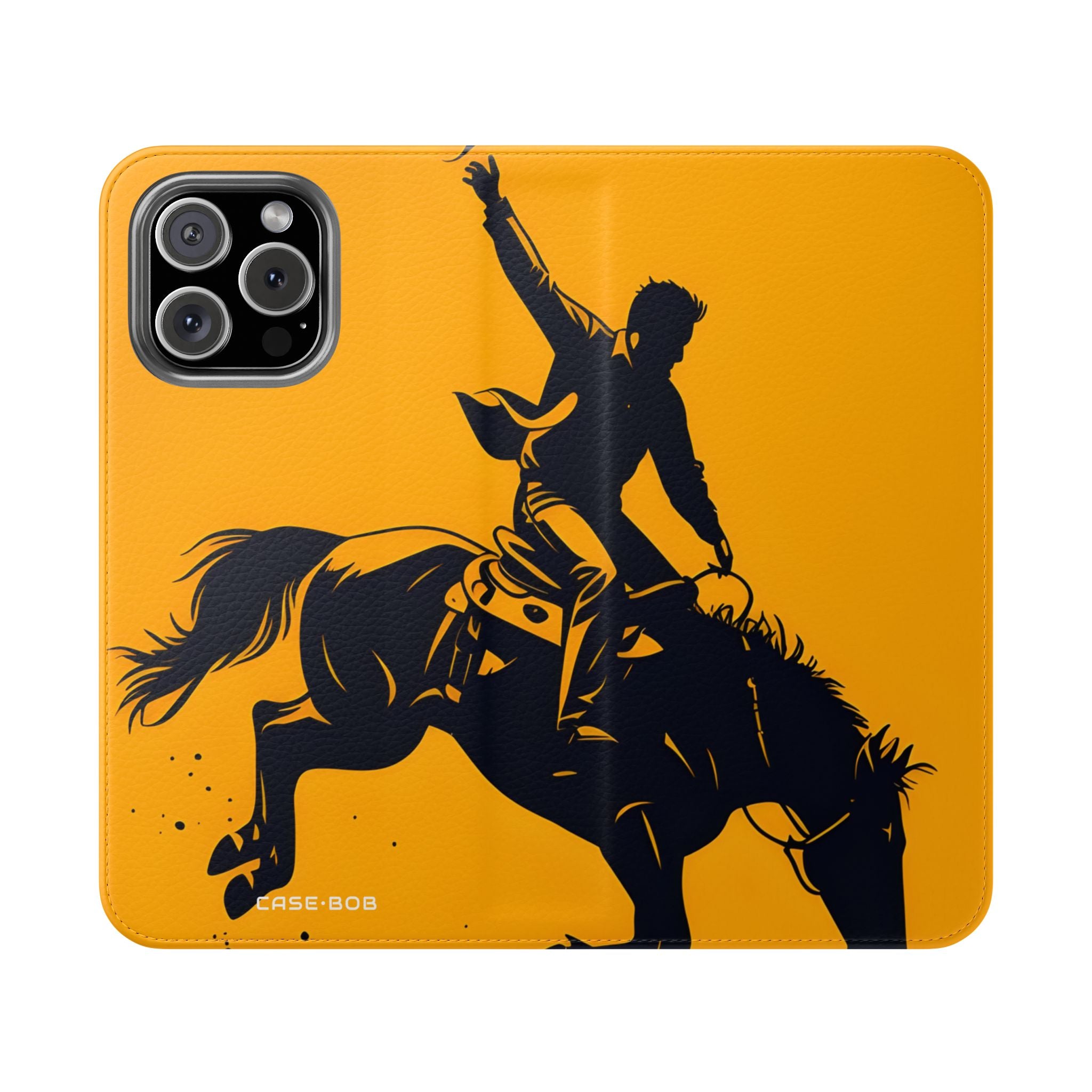 Bucking Cowboy Shadow - iPhone 16 Max Case - Wallet