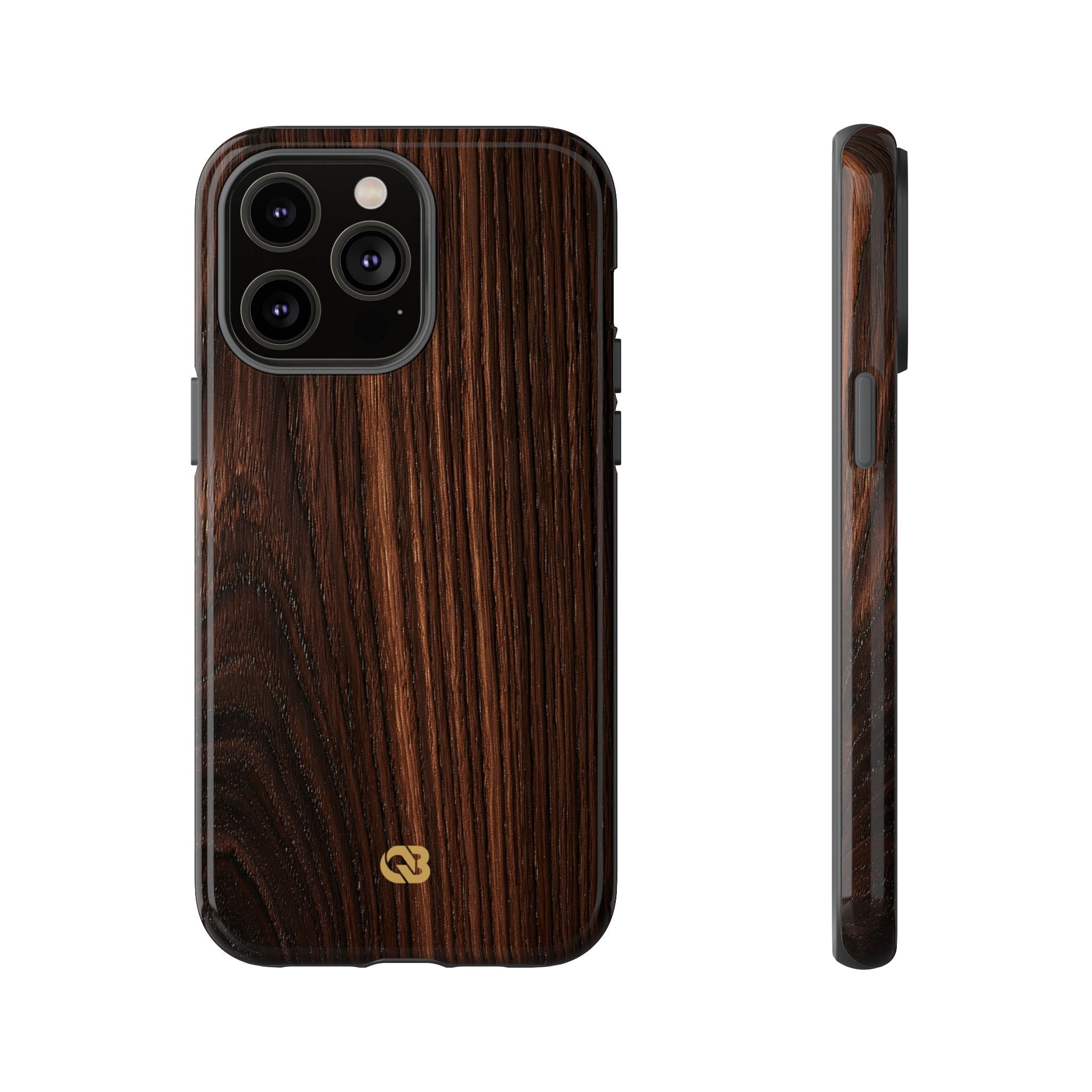 Brown Tough Phone Case for iPhone - Burnished Mahogany Grain
