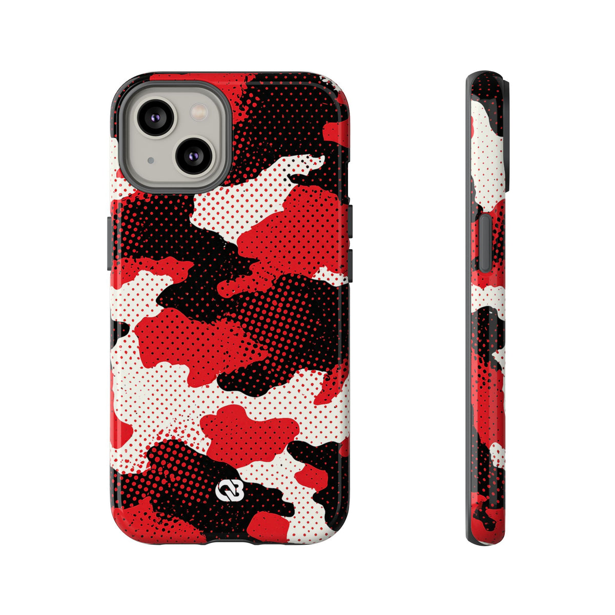 Crimson Halftone Camo · Tough Phone Case for iPhone · Red