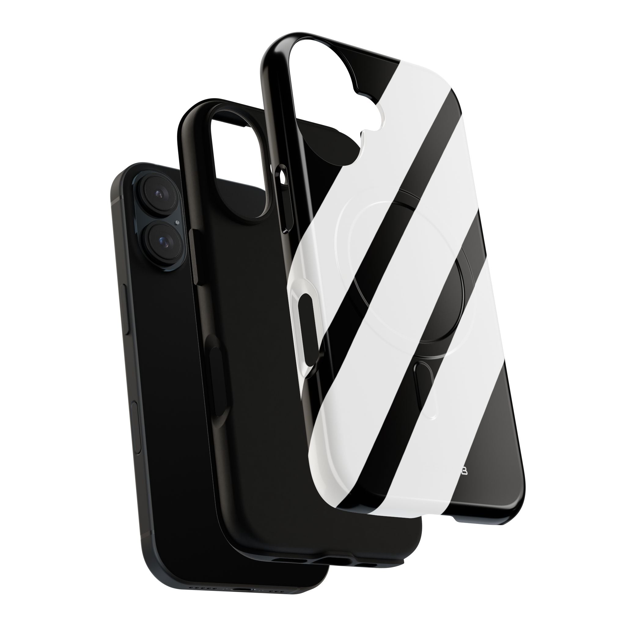 Diagonal Bands Noir iPhone 16 Case - Tough+
