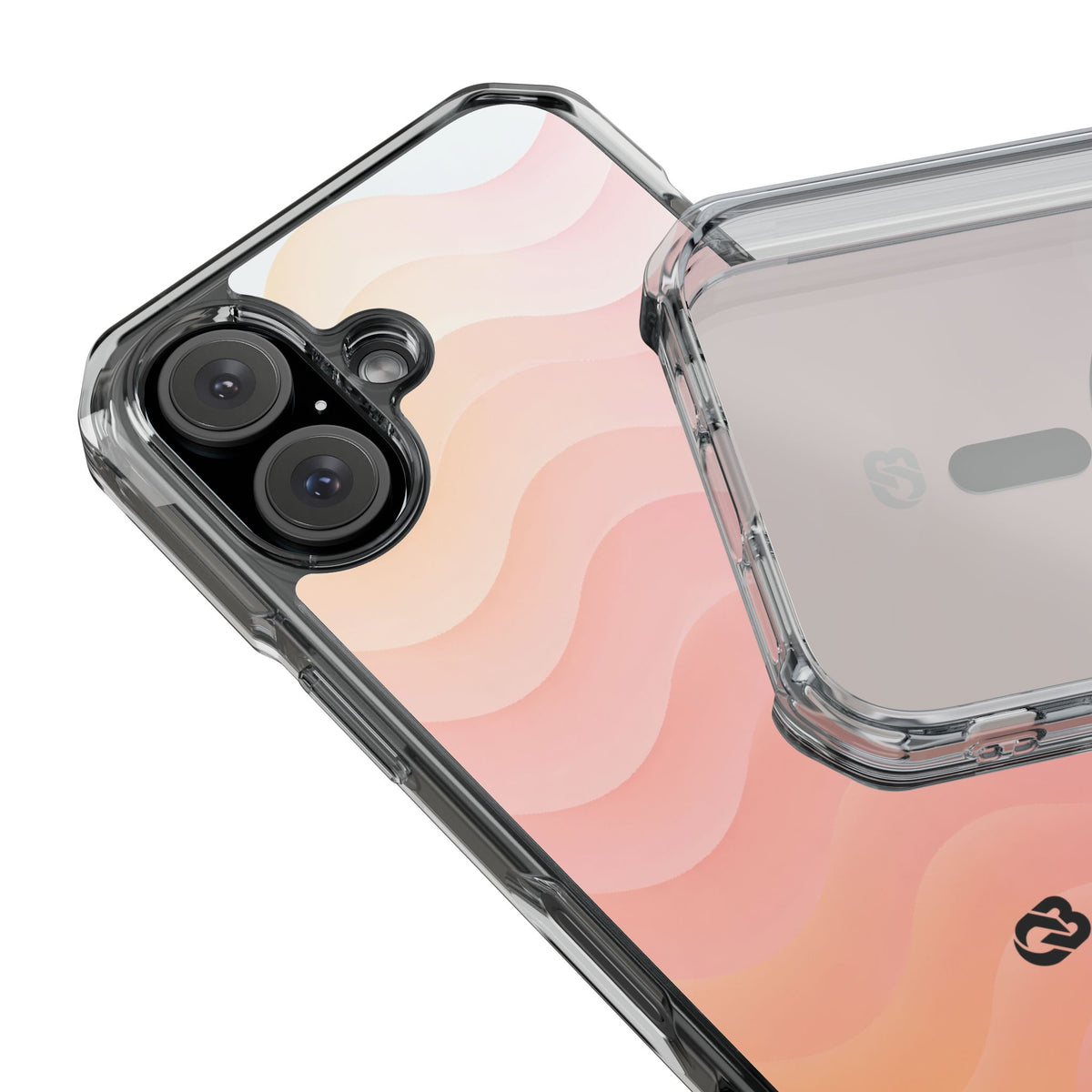 Blush Horizon Waves · Clear Impact Magnetic Phone Case for iPhone · Pink