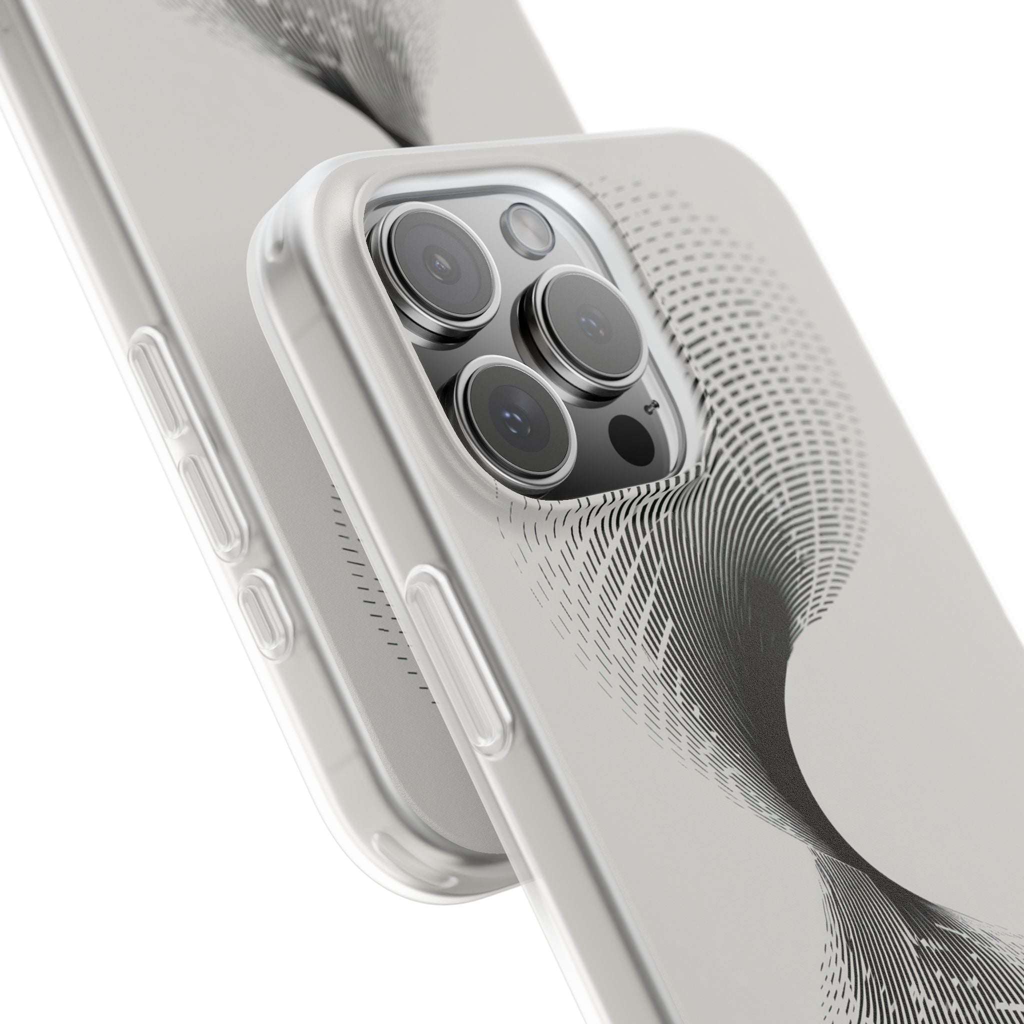 White Lite Phone Case for iPhone - Linear Torsion Grid