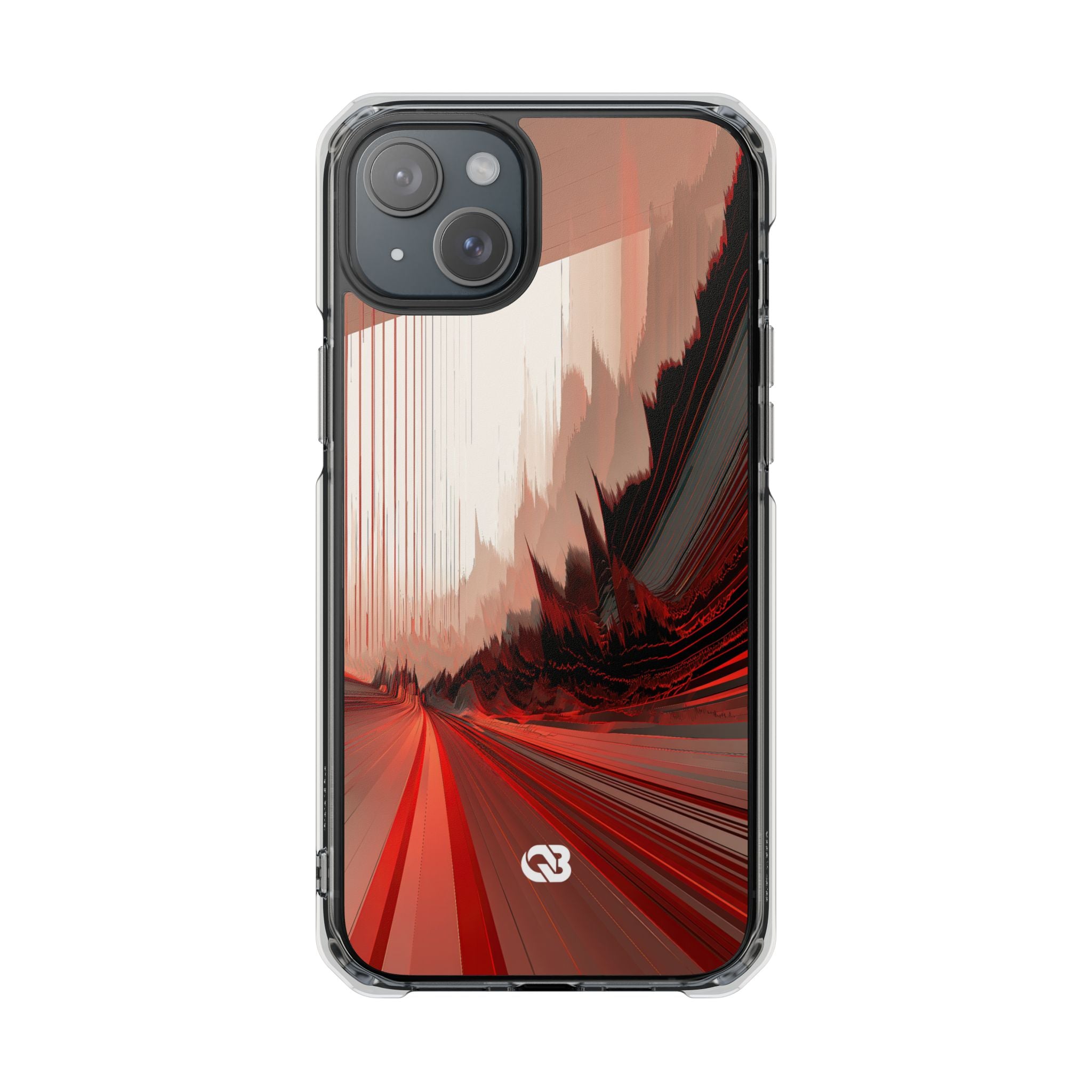 Red Impact MagSafe Phone Case for iPhone - Crimson Pulse Horizon