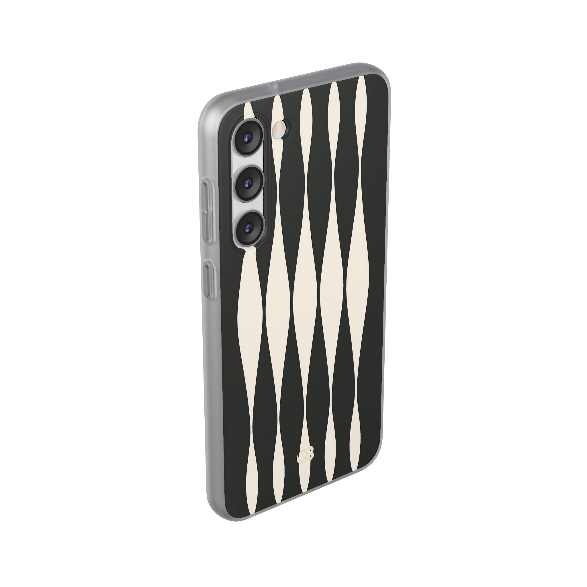 Black Lite Phone Case for Samsung - Ivory Spindle Grid