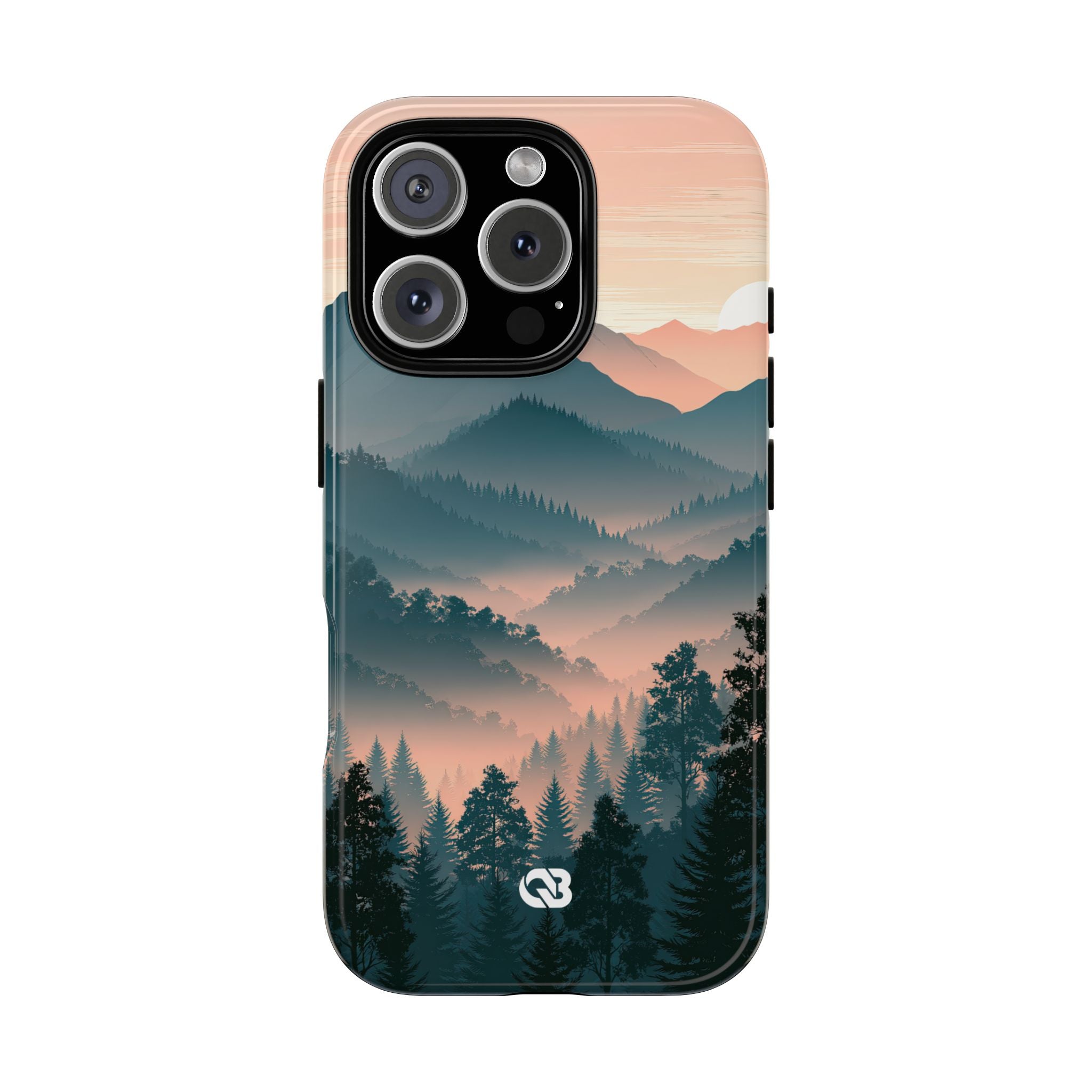 Teal Tough Phone Case for iPhone - Alpine Teal Horizon