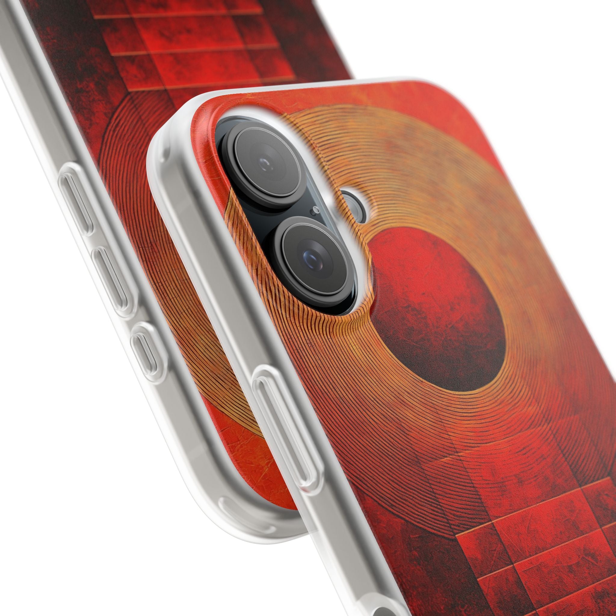 Crimson Solar Halo · Soft Custodia per iPhone