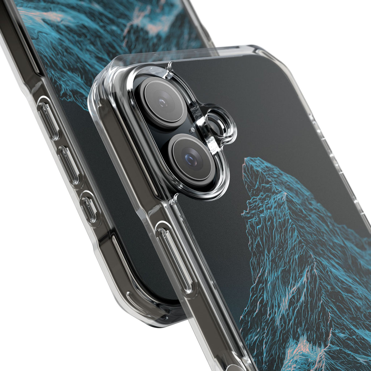Glacial Alpine Peak · Clear Impact Magnetic Phone Case for iPhone · Blue