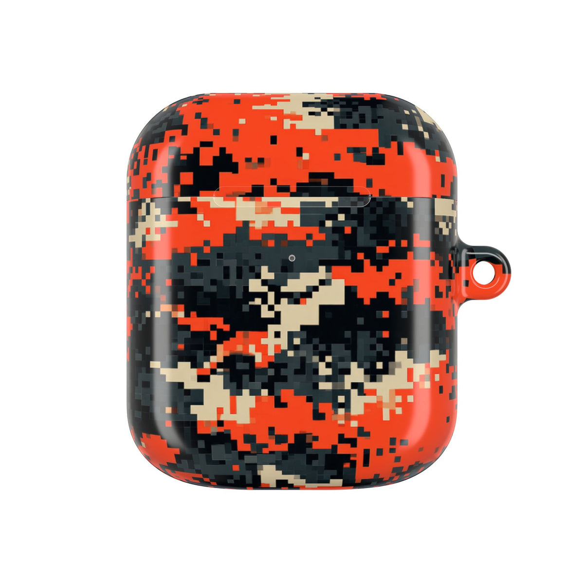 Signal Pixel Camo · Hard Case for AirPods & AirPods Pro · Orange