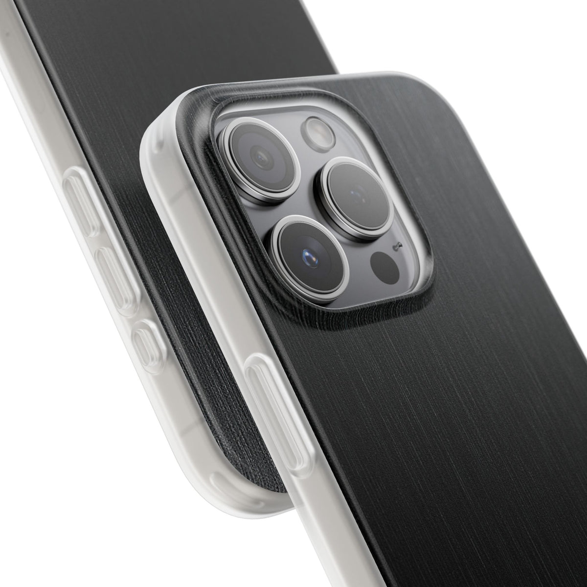 Obsidian Brushed Steel · Lite Phone Case for iPhone · Black