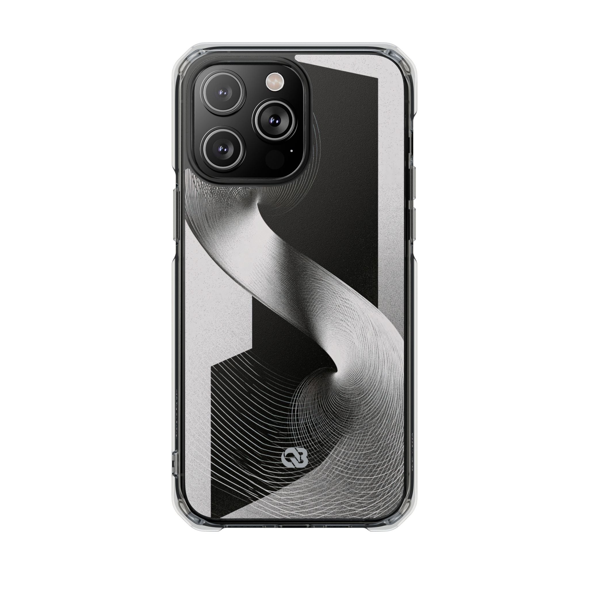 Grey Impact MagSafe Phone Case for iPhone - Obsidian Moiré Wave