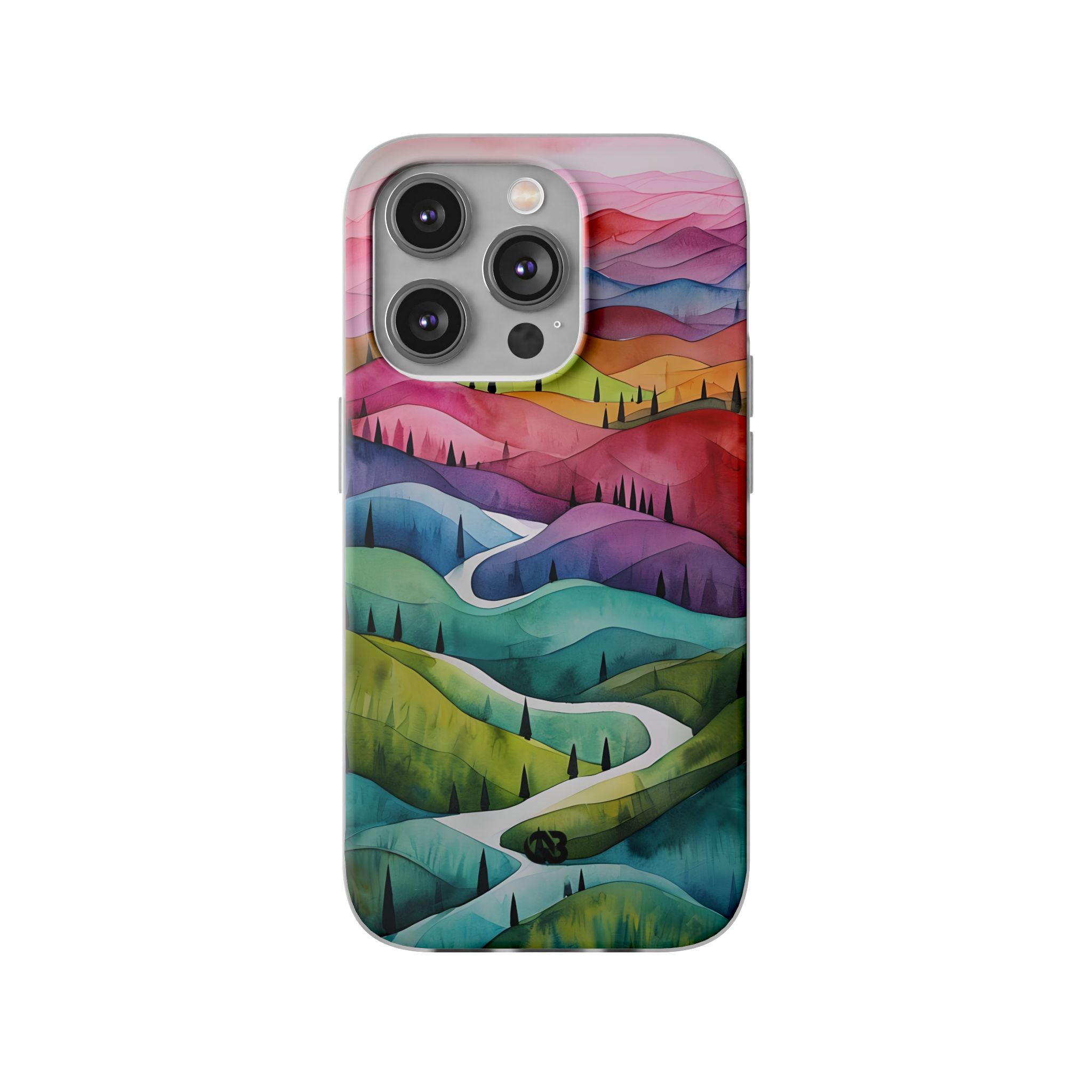 Fluid Rainbow Ridge · Soft Hoesje voor iPhone