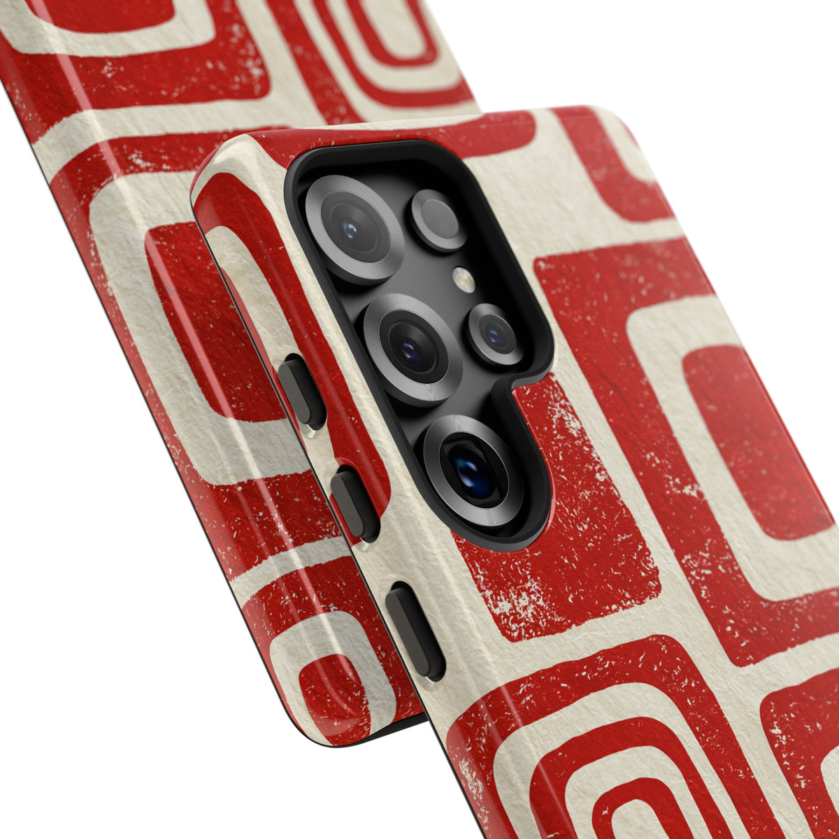 Vermilion Block Motif · Tough Phone Case for Samsung · Red