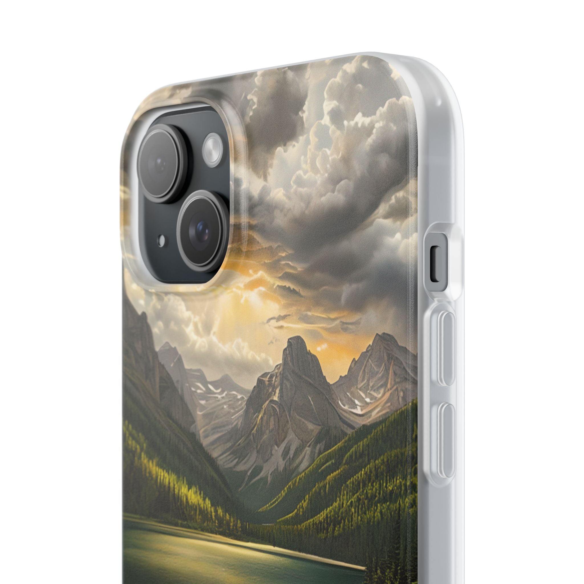 Gilded Mountain Lake · Soft Phone Case for iPhone