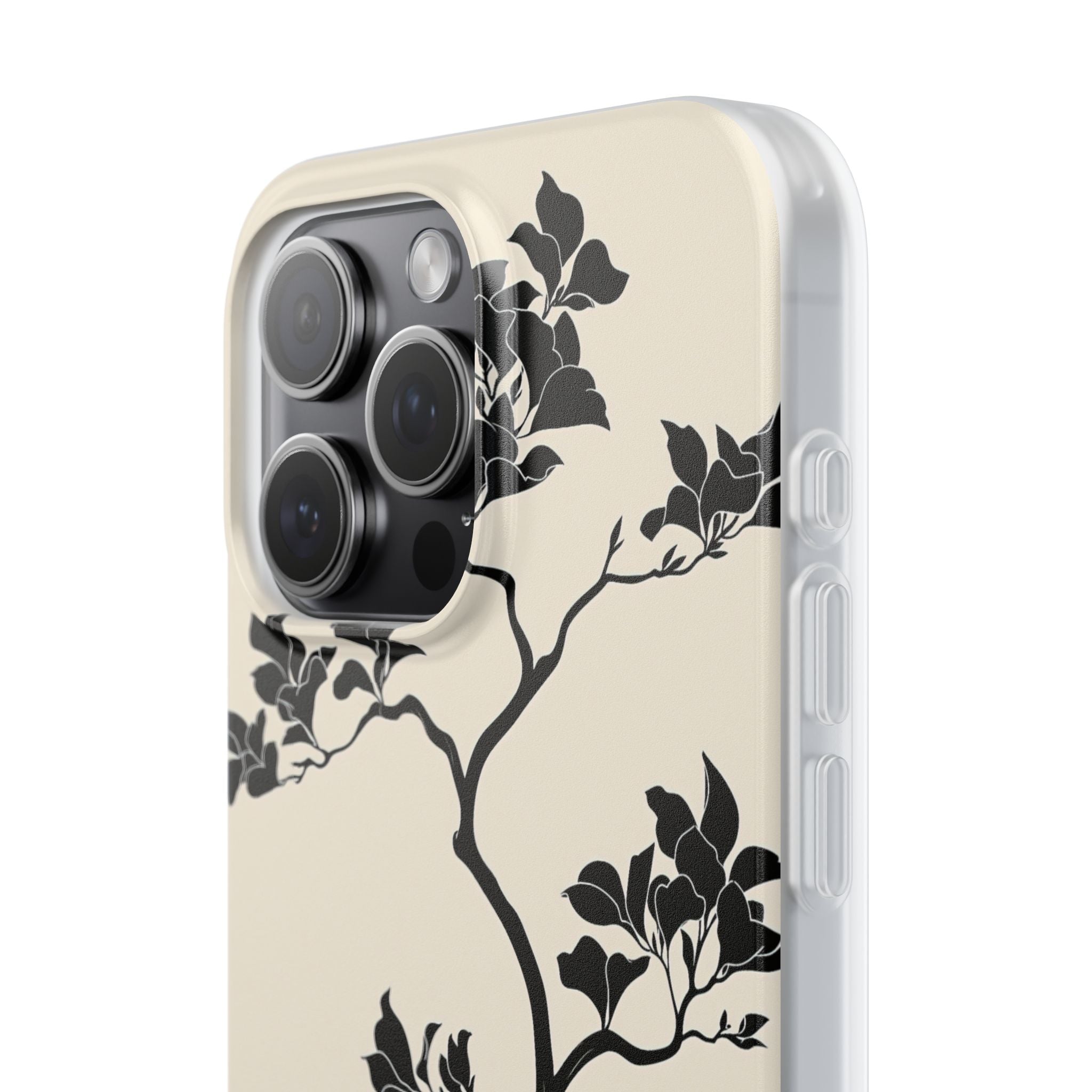Beige Lite Phone Case for iPhone - Obsidian Bonsai Silhouette