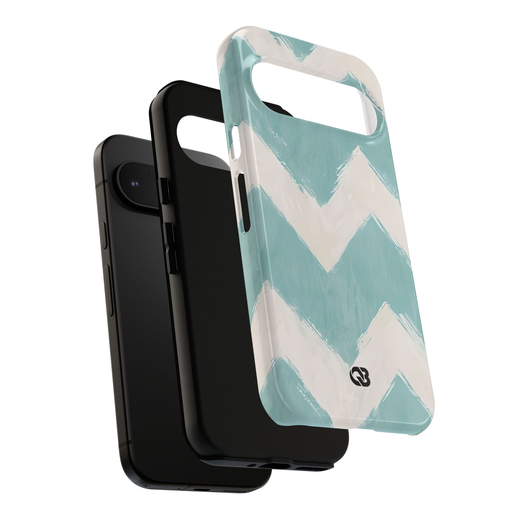 Teal Painted Chevron · Tough Phone Case for Google Pixel