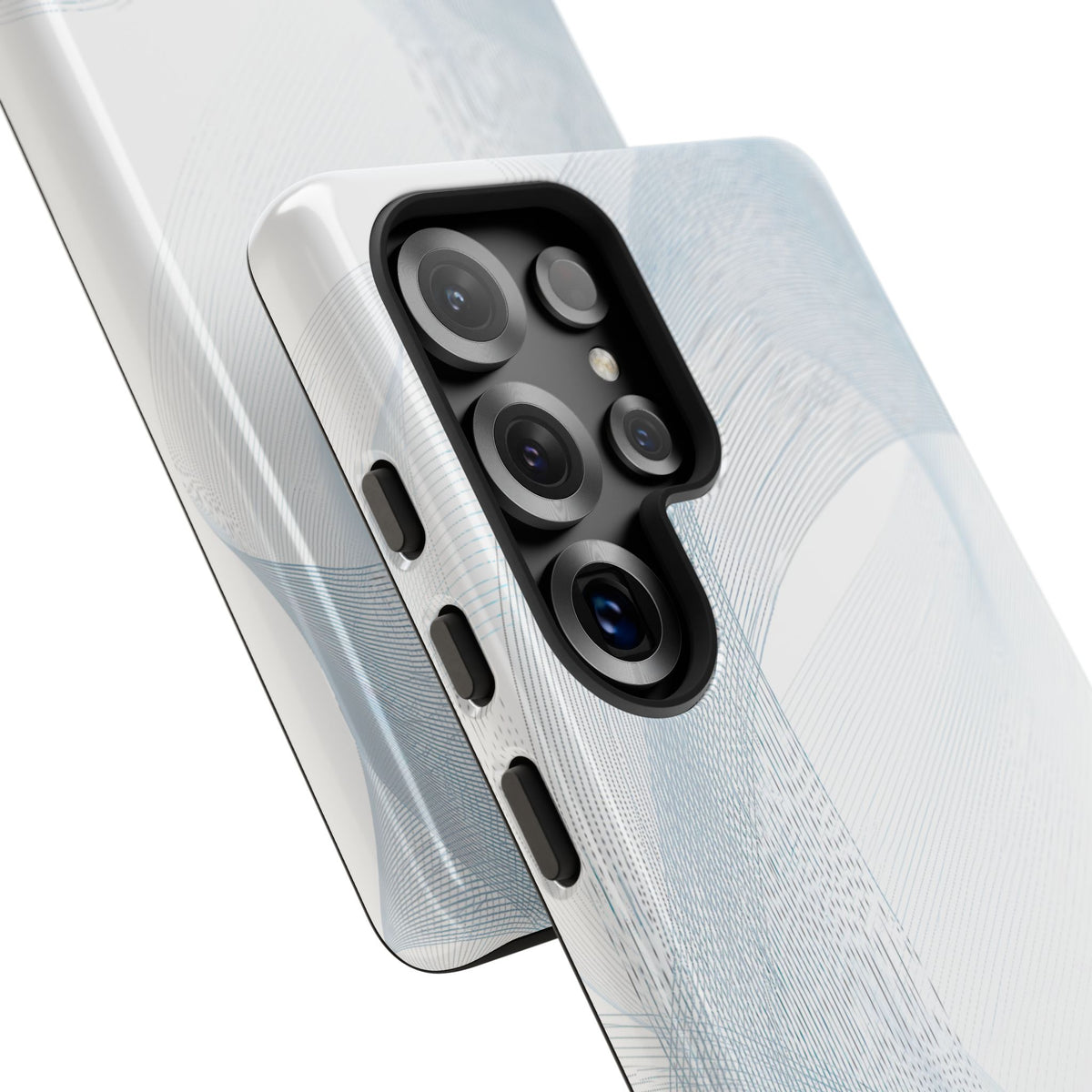 White Tough Phone Case for Samsung - Arctic Line Current