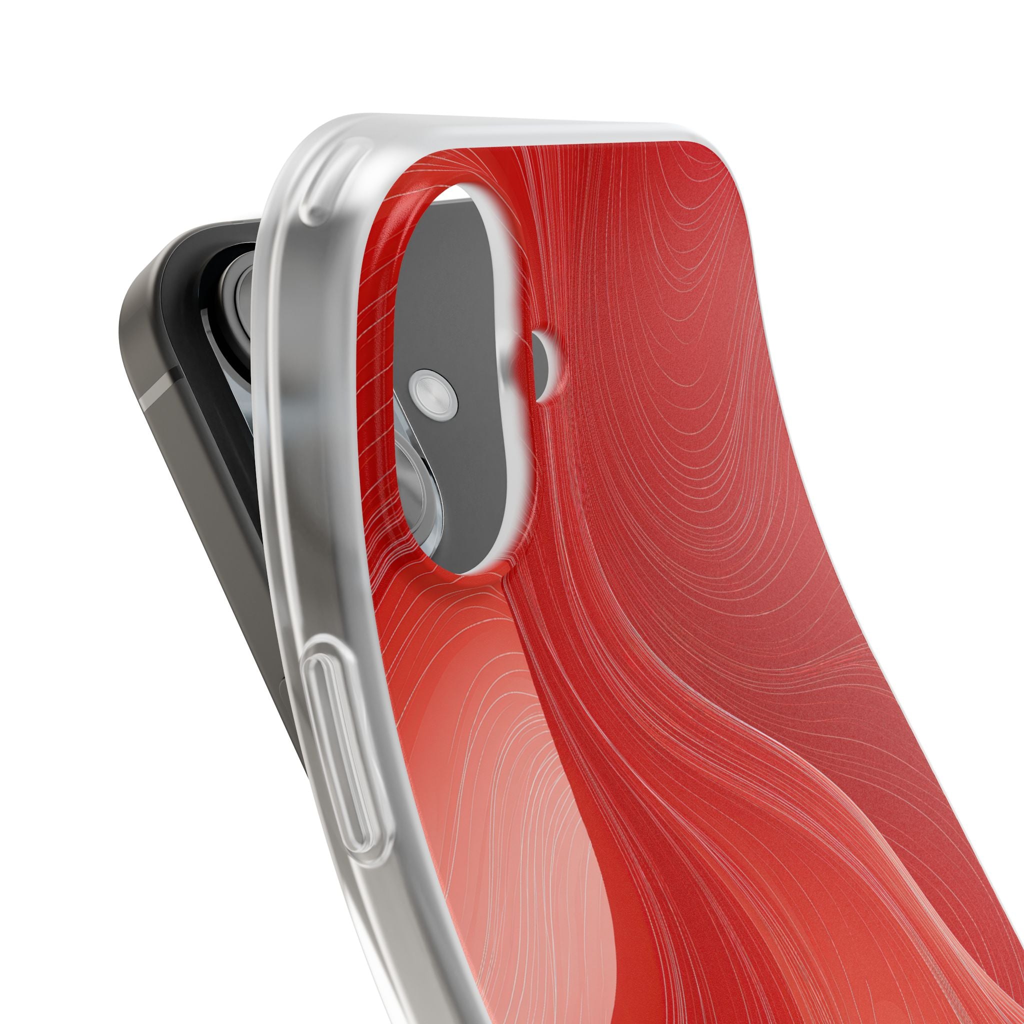 Red Lite Phone Case for iPhone - Crimson Silk Strands