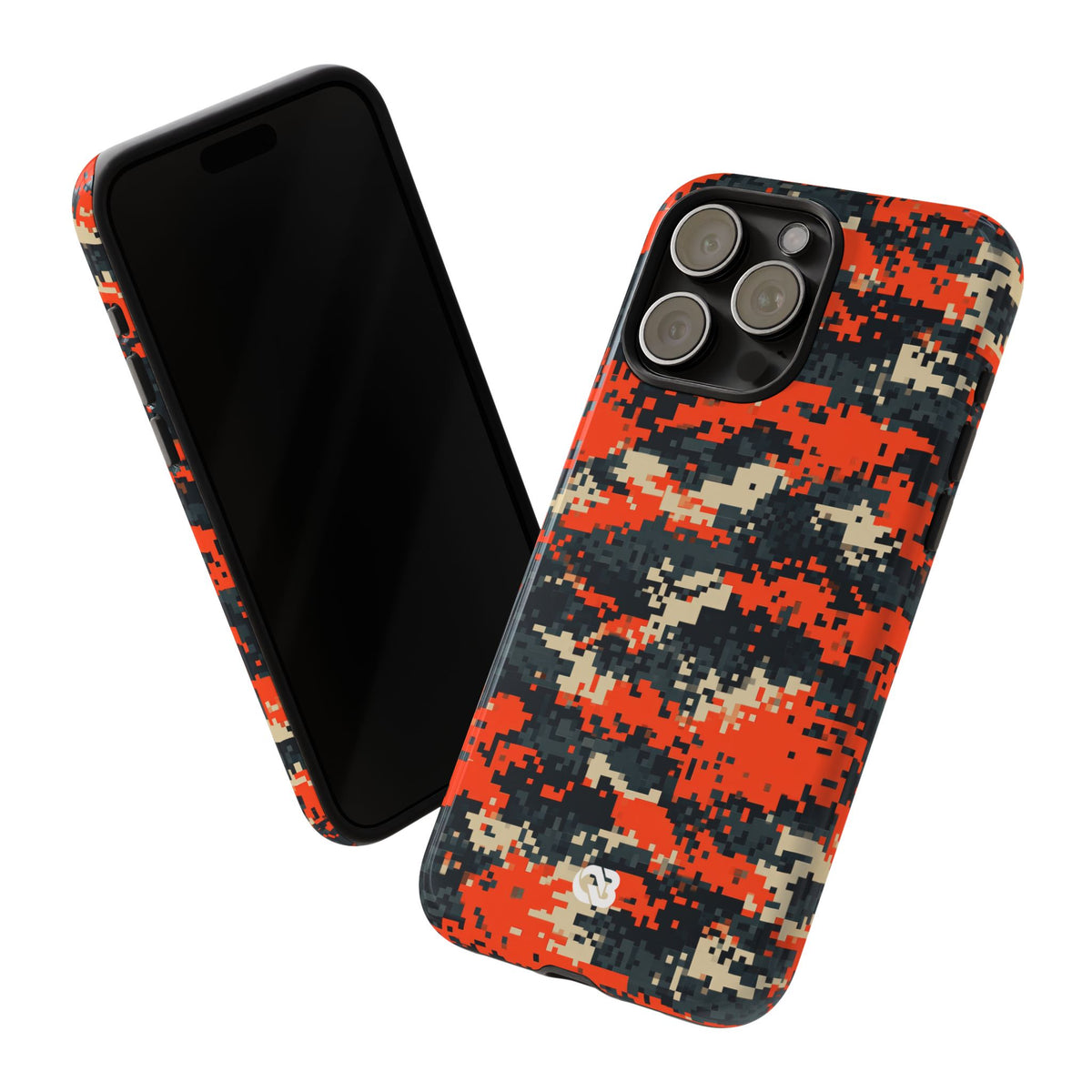 Signal Pixel Camo · Tough Phone Case for iPhone · Orange